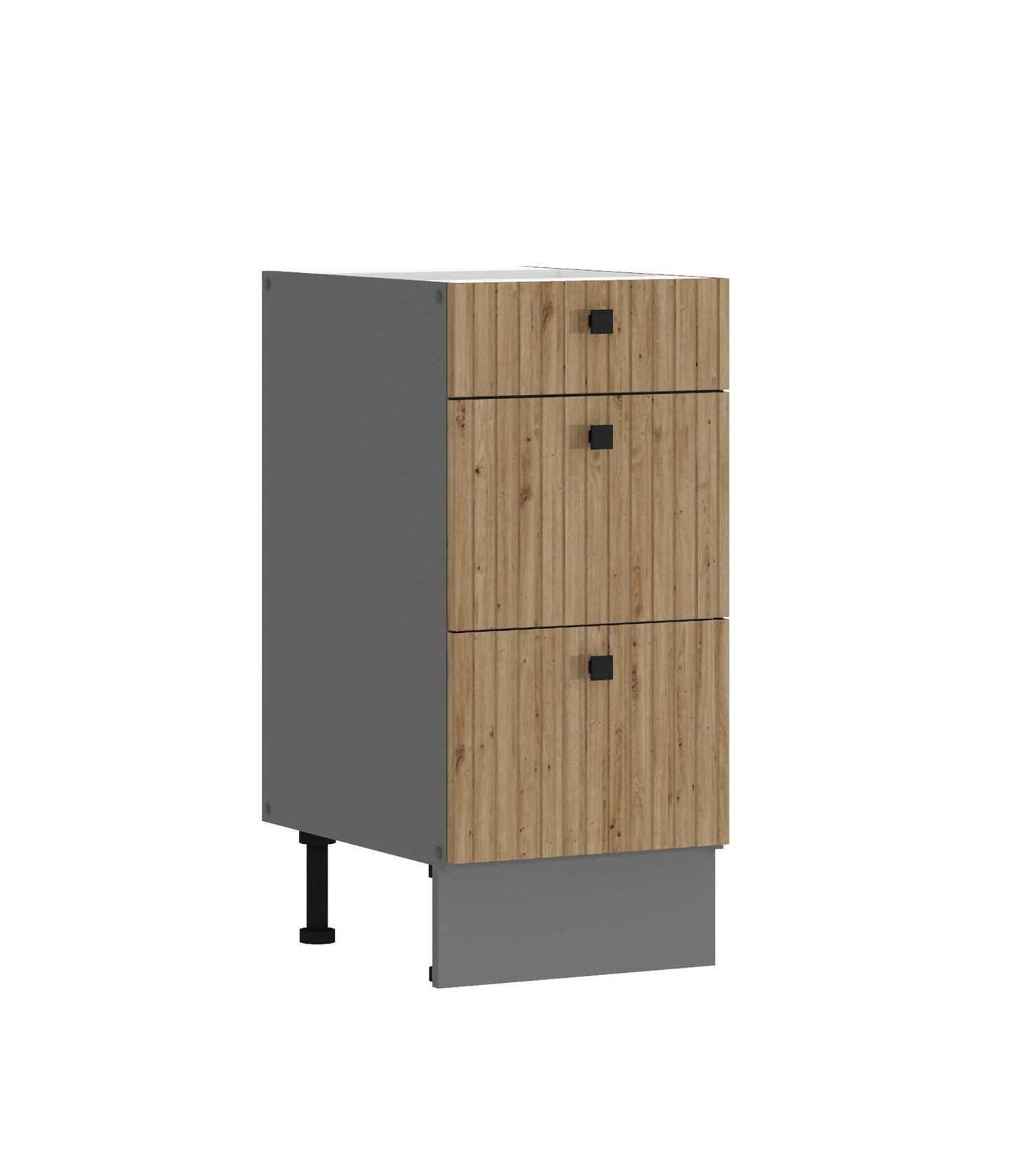 Küche AVA Artisan Unterschrank 40 cm Lamellenoptik Küchenzeile Einbauküche