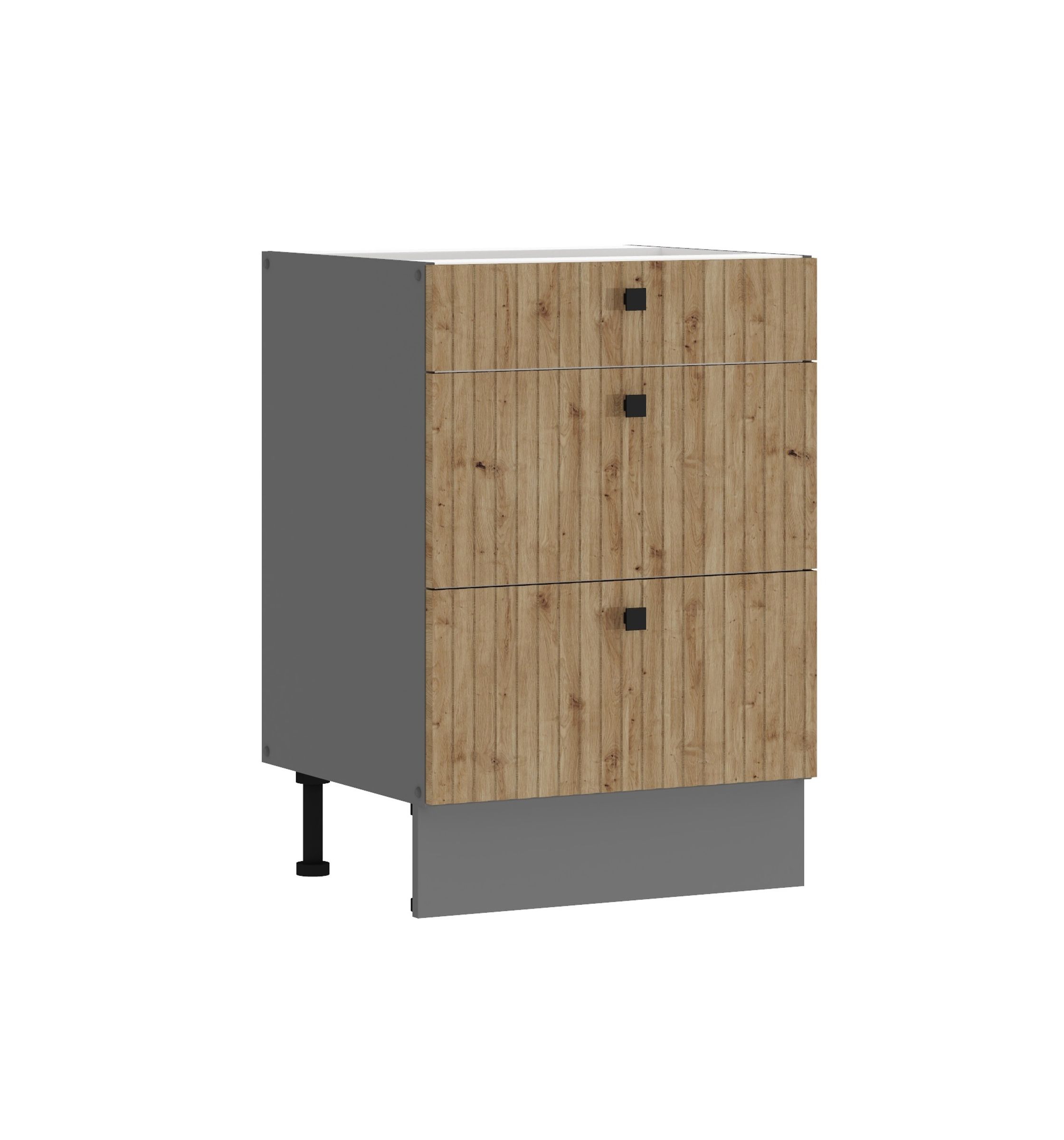 K&uuml;che AVA Artisan Unterschrank 60 cm Lamellenoptik K&uuml;chenzeile Einbauk&uuml;che - Bild 1