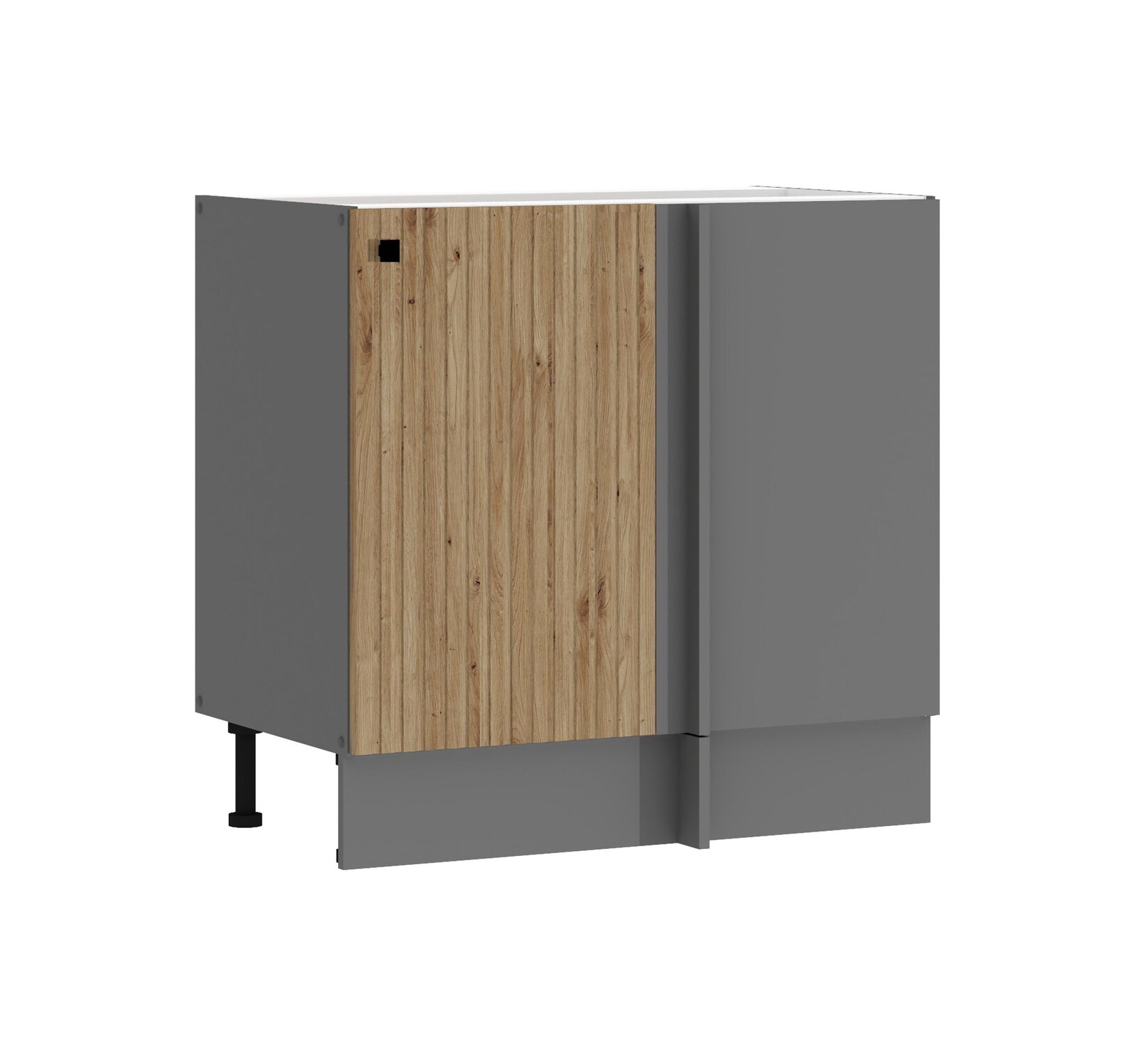 Küche AVA Artisan Eckunterschrank 105 cm Lamellenoptik Küchenzeile Einbauküche