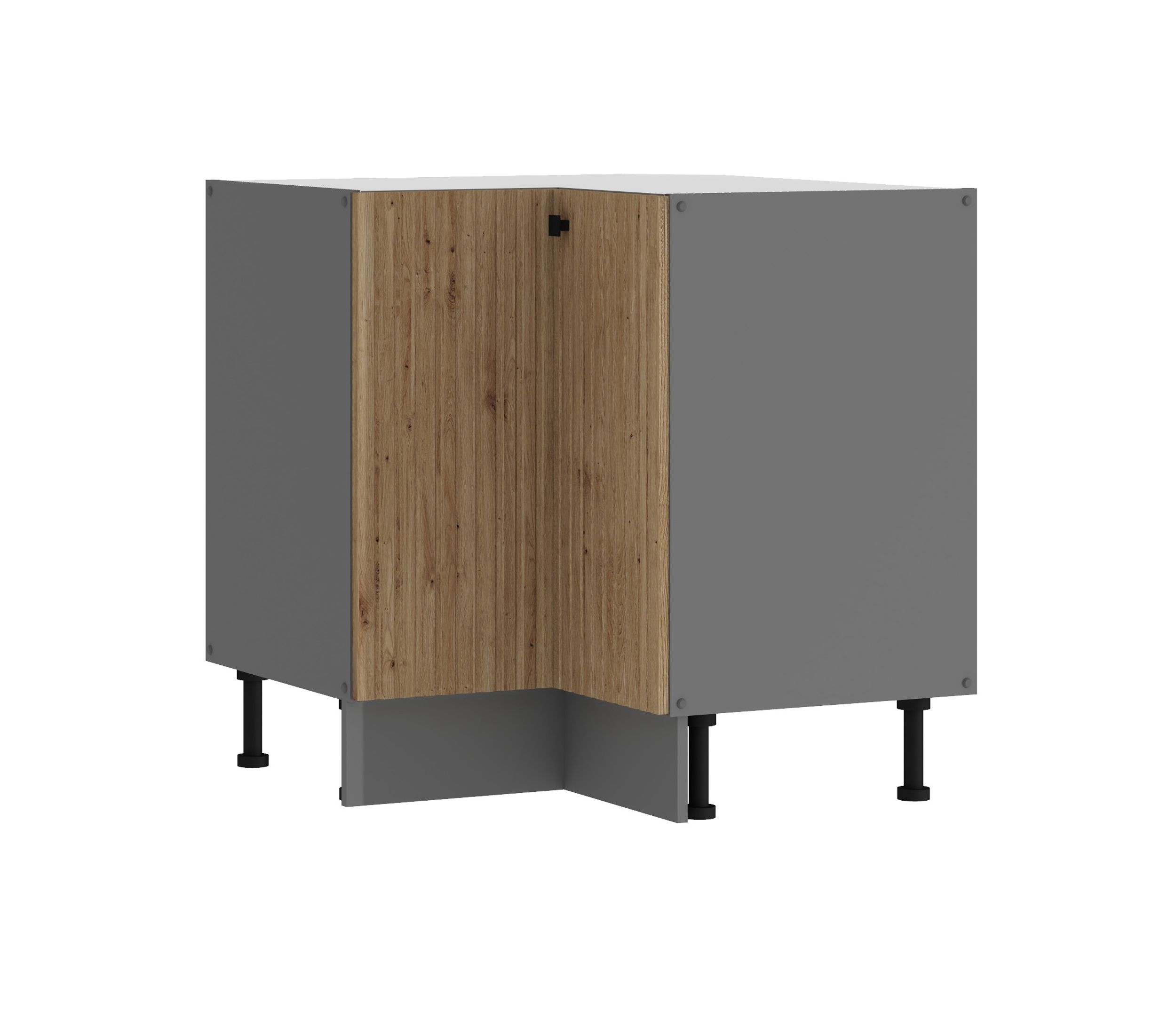 K&uuml;che AVA Artisan Eckunterschrank 90X90 cm Lamellenoptik K&uuml;chenzeile Einbauk&uuml;che - Bild 1