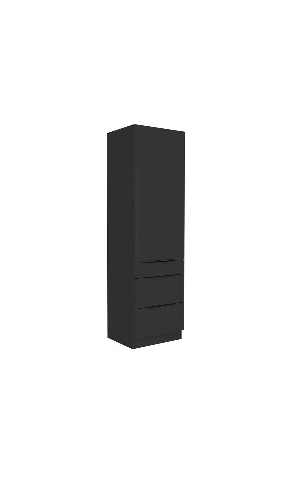 Küchen Hochschrank 60 cm SIENA Schwarz Küchenzeile Küchenblock Küche Einbauküche