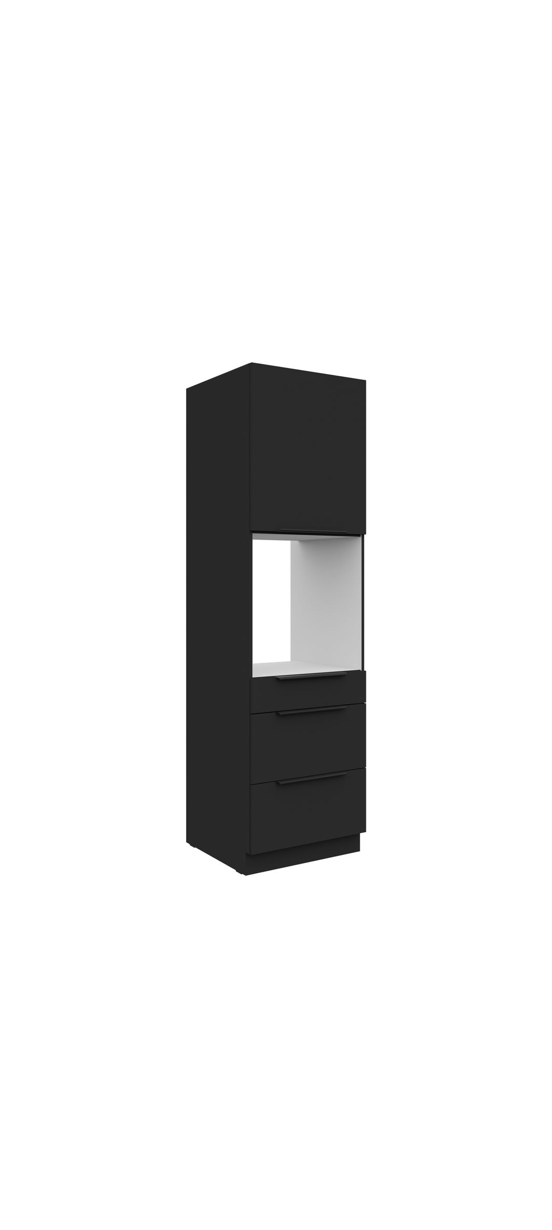 K&uuml;chen Hochschrank 60 cm SIENA Schwarz K&uuml;chenzeile K&uuml;chenblock K&uuml;che Einbauk&uuml;che - Bild 1