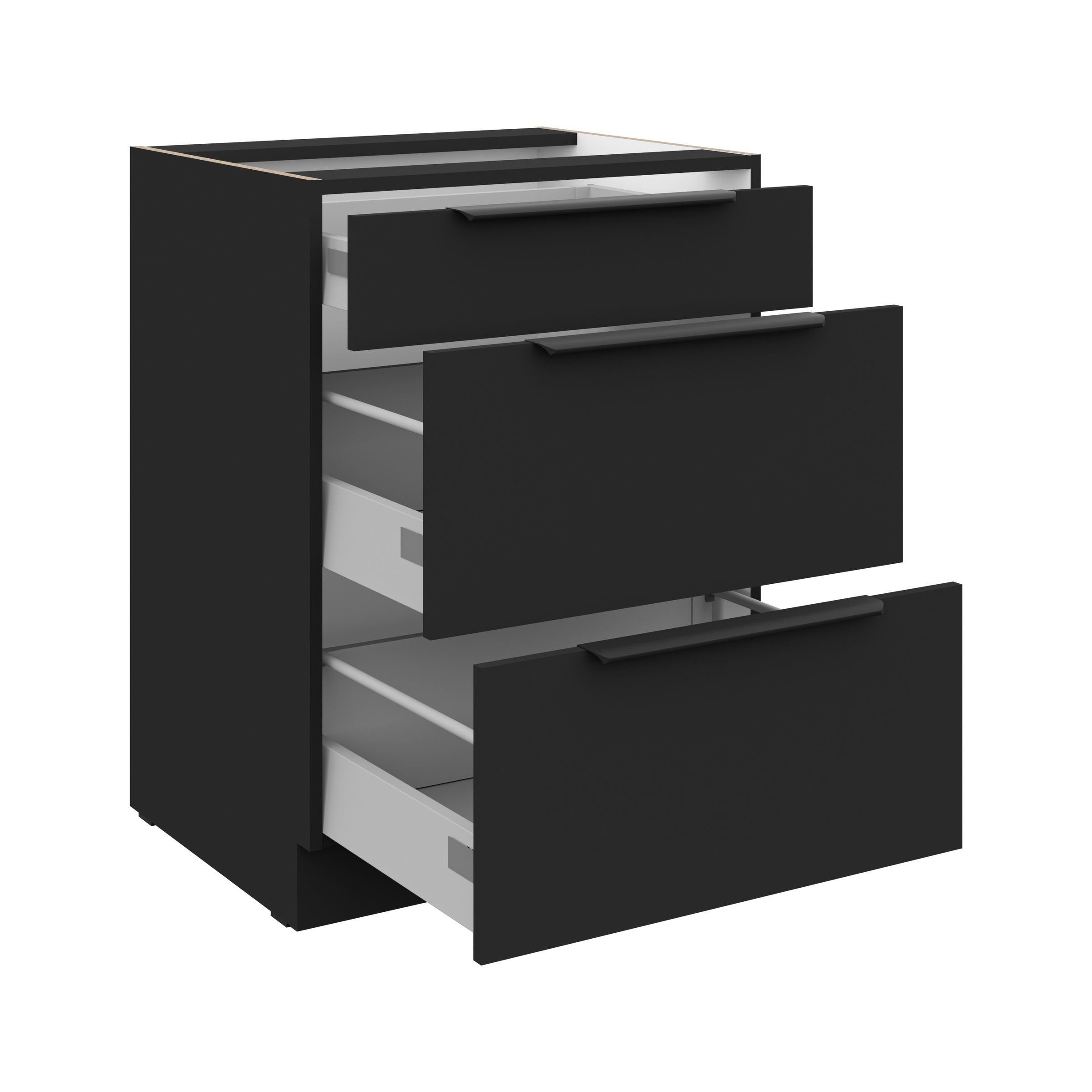 Küchen Unterschrank 60 cm SIENA Schwarz Vollauszug Soft-Close Küche Küchenzeile online kaufen bei Netto