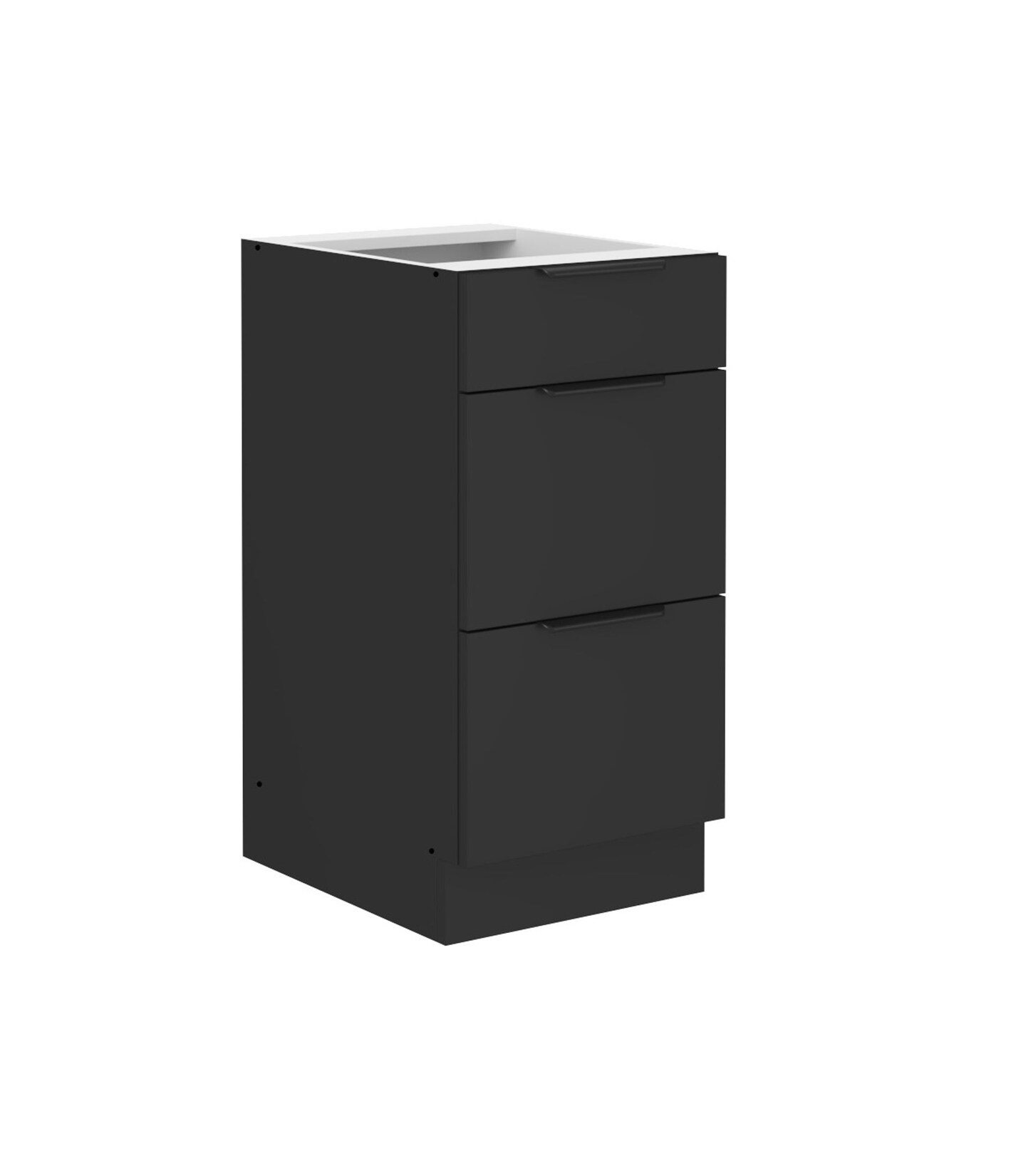 Küchen Unterschrank 40 cm SIENA Schwarz Vollauszug Soft-Close Küche Küchenzeile