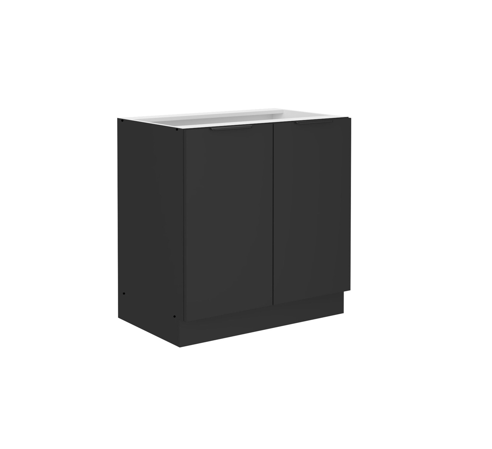 Küchen Unterschrank 80 cm SIENA Schwarz Küche Küchenzeile Küchenblock