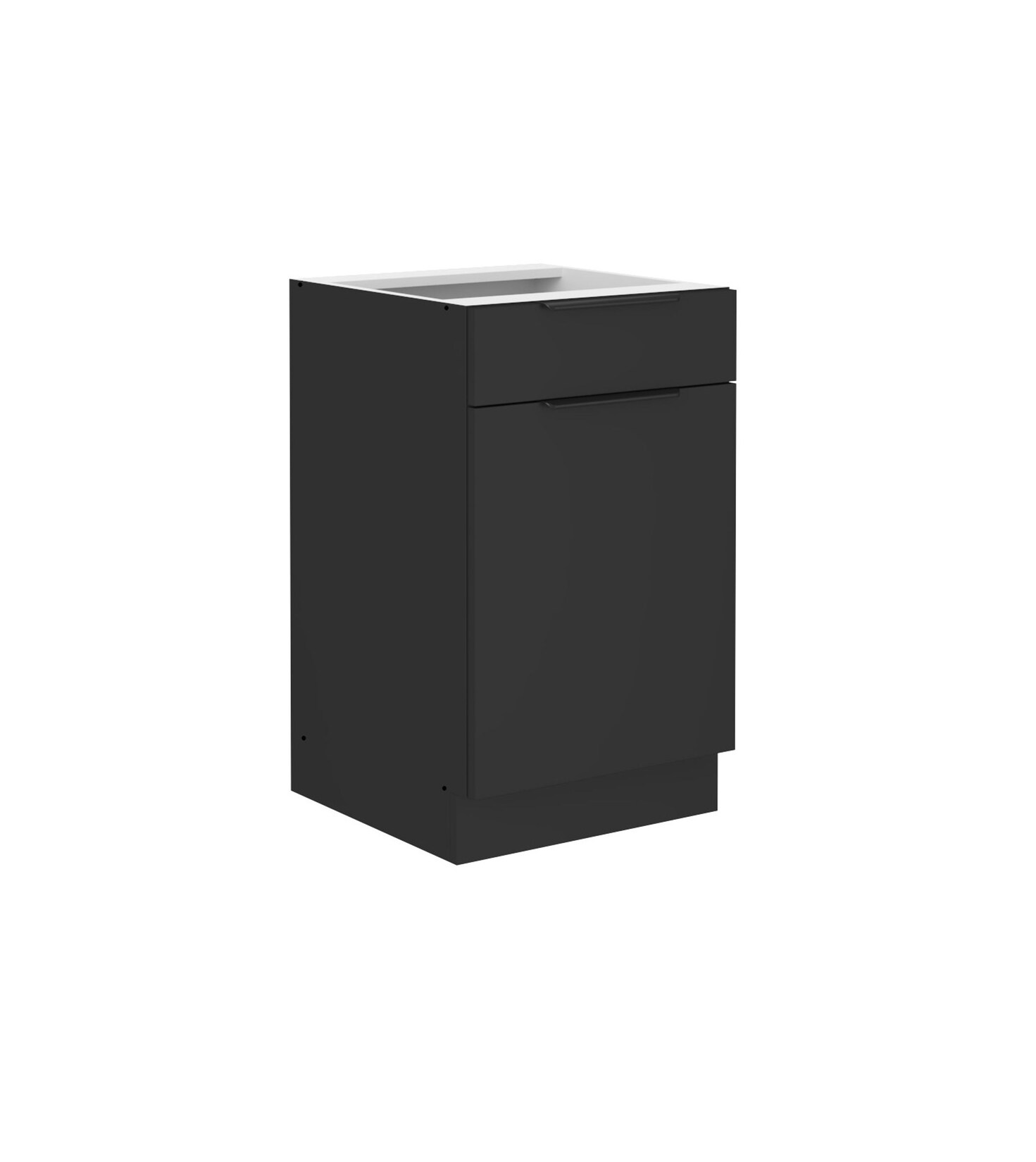 Küchen Unterschrank 50 cm SIENA Schwarz Vollauszug Soft-Close Küche Küchenzeile