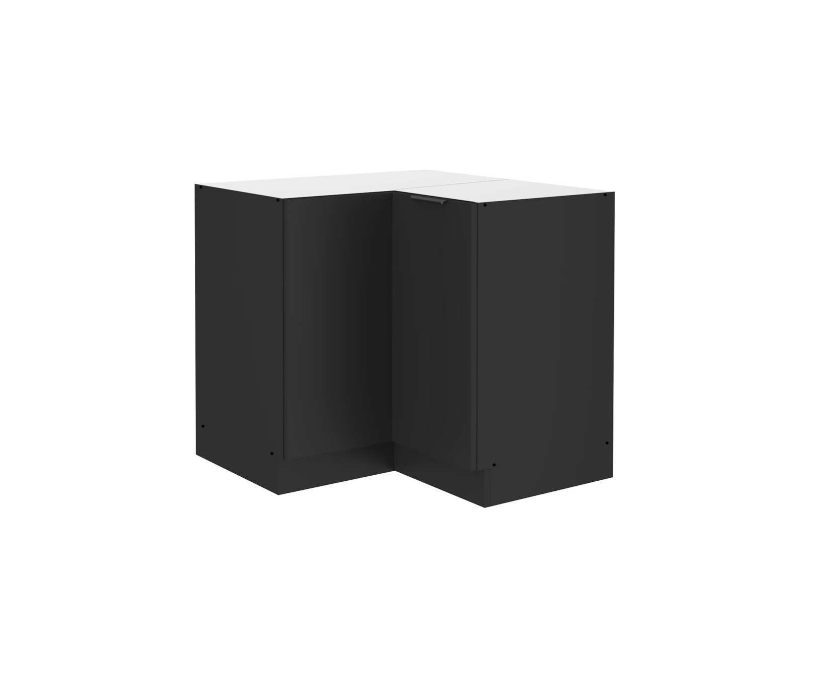 Küchen Eckunterschrank 90x90 cm SIENA Schwarz Küche Küchenzeile Küchenblock