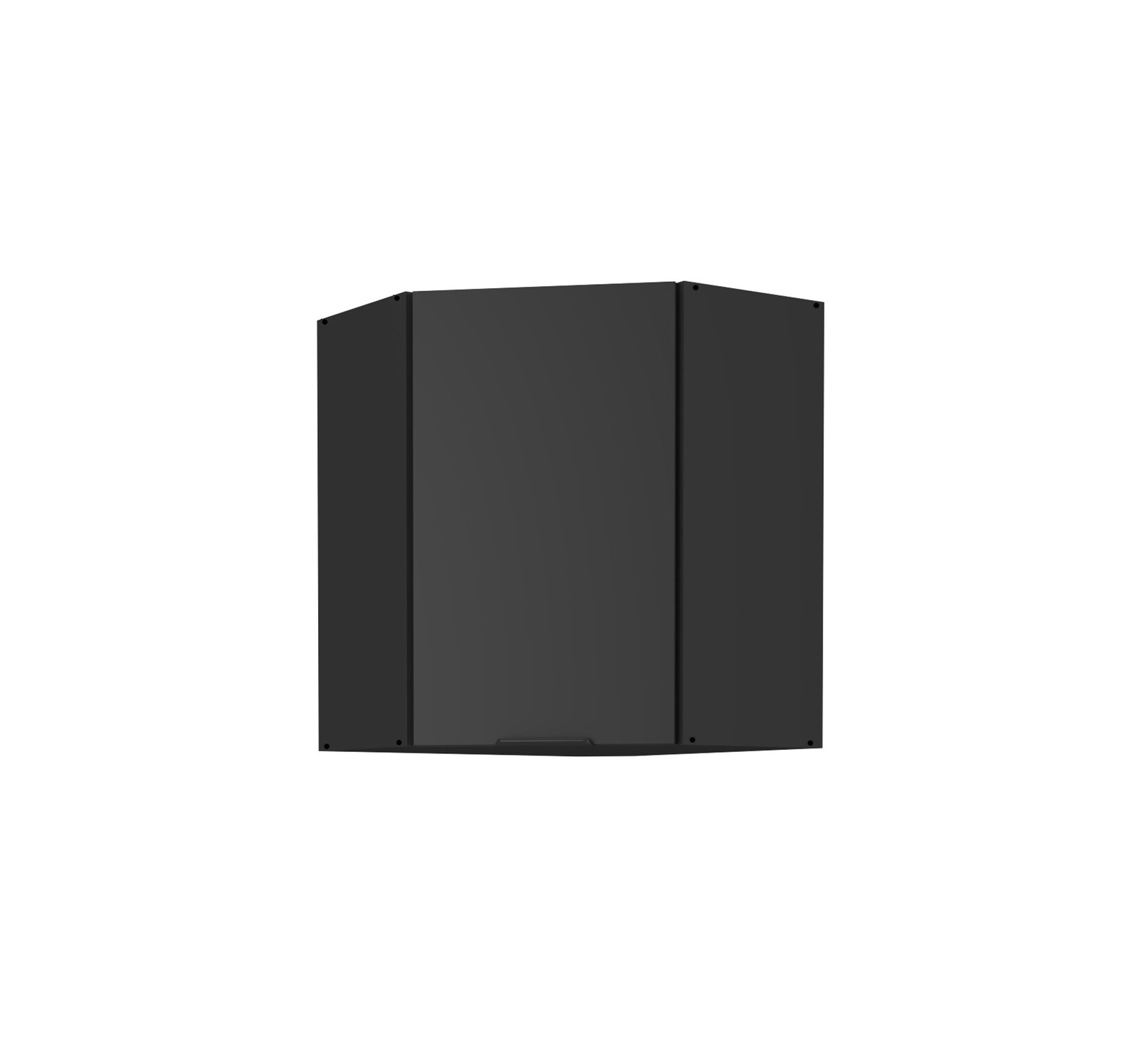 Küchen Eckhängeschrank 60x60 cm SIENA Schwarz Küche Küchenzeile Küchenblock