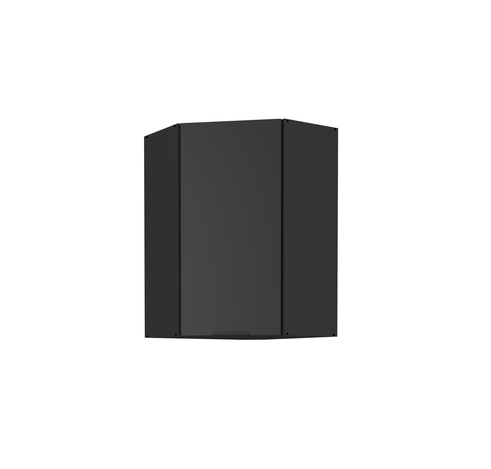 Küchen Eckhängeschrank 60x60 cm SIENA Schwarz Küche Küchenzeile Küchenblock
