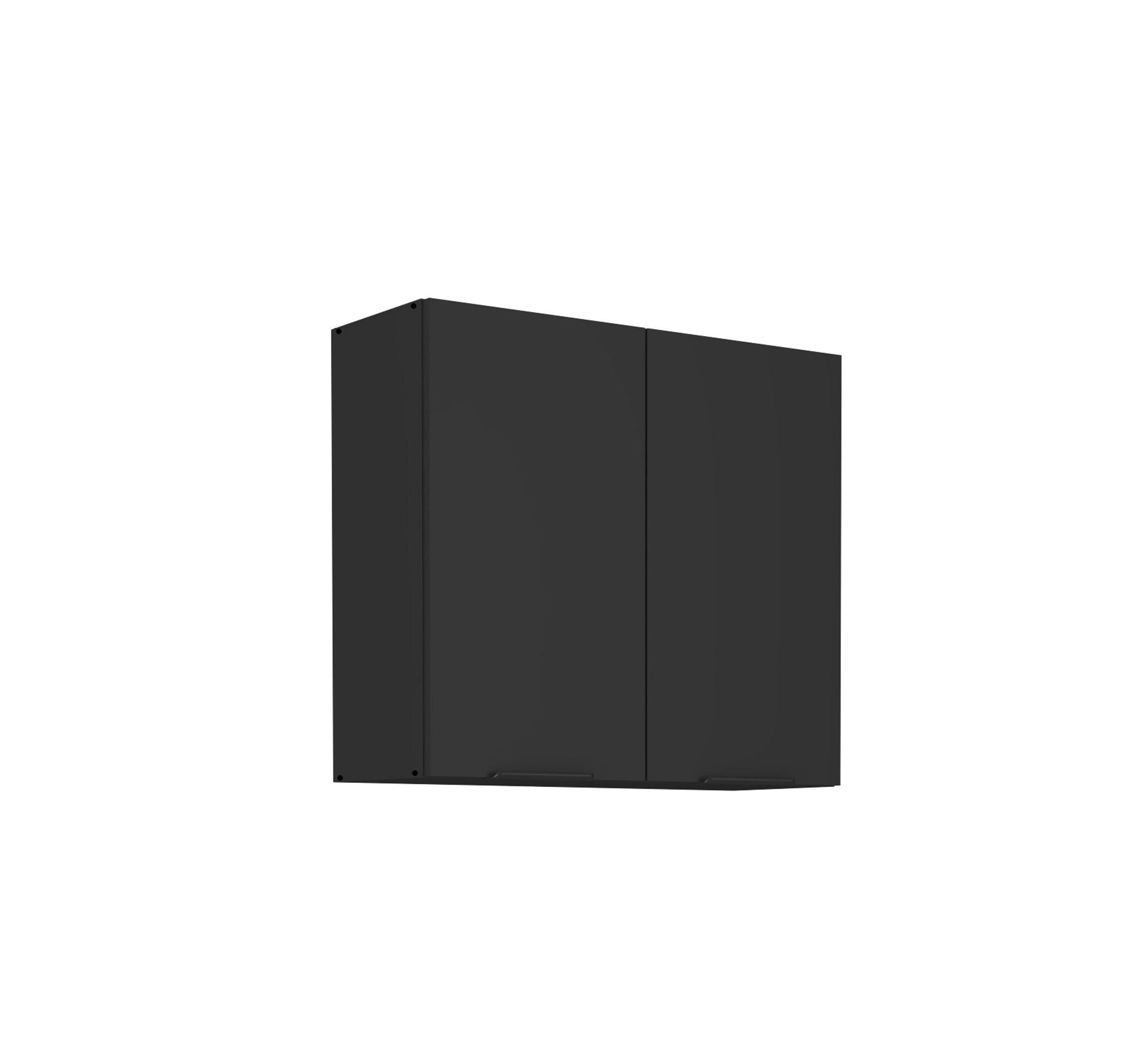 K&uuml;chen H&auml;ngeschrank 80 cm SIENA Schwarz K&uuml;che K&uuml;chenzeile K&uuml;chenblock - Bild 1