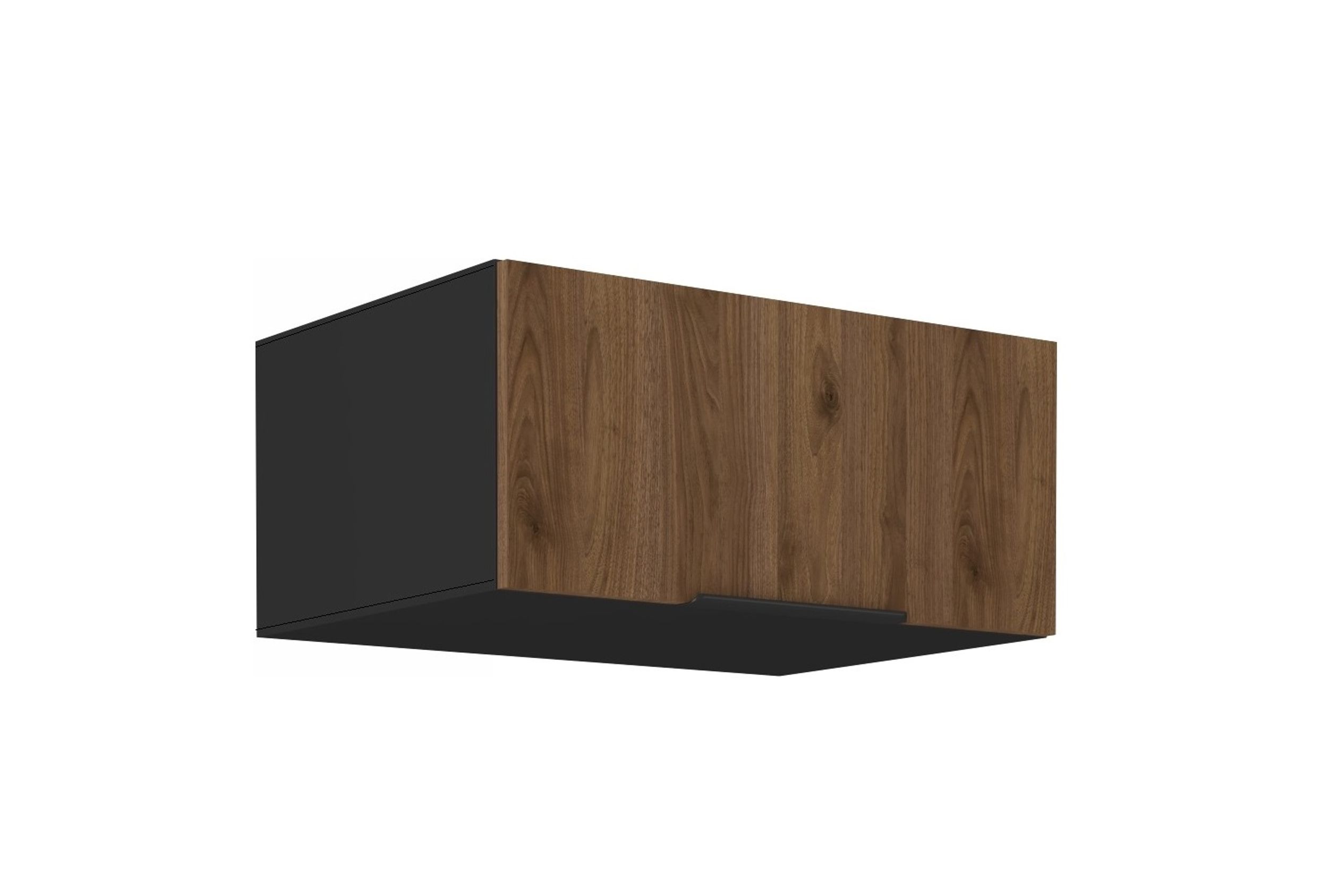 Aufsatzschrank Hochschrank 80 cm K&uuml;che MONZA Okapi Nu&szlig;baum K&uuml;chenzeile - Bild 1