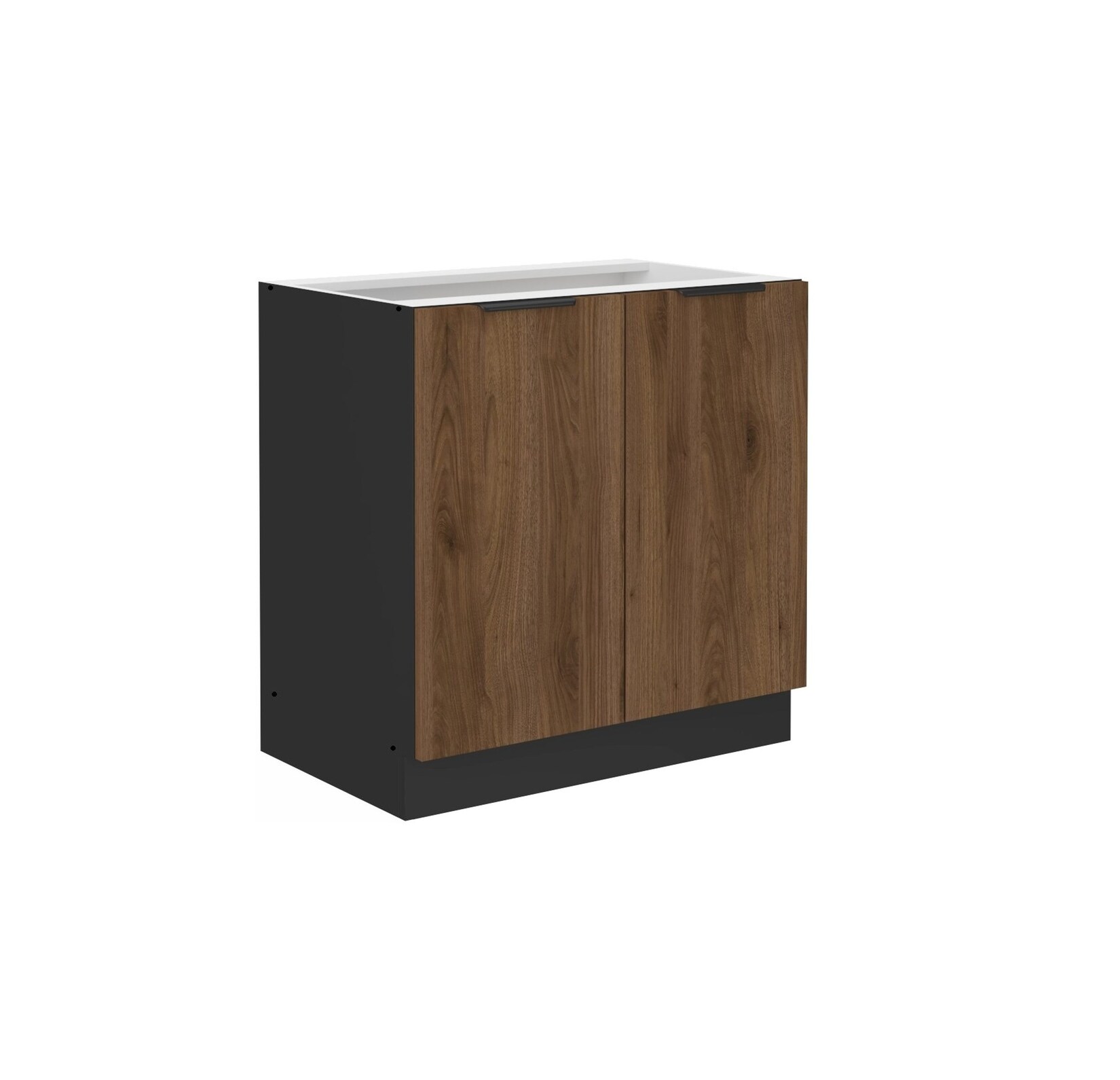 Küchen Unterschrank 80 cm Küche MONZA Okapi Nußbaum Küchenzeile Küchenblock