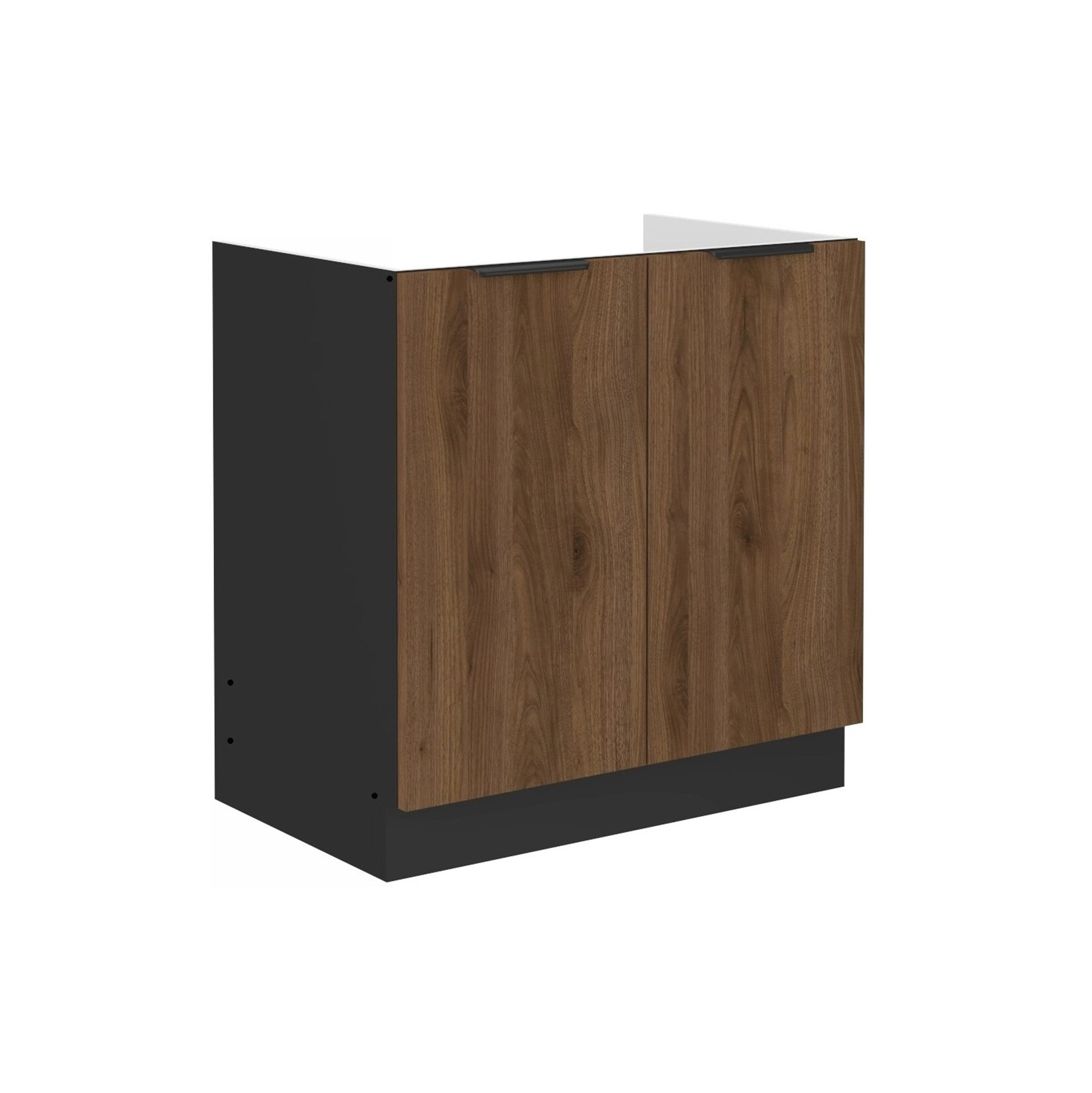 Küchen Spülenunterschrank 80 cm Küche MONZA Okapi Nußbaum Küchenzeile