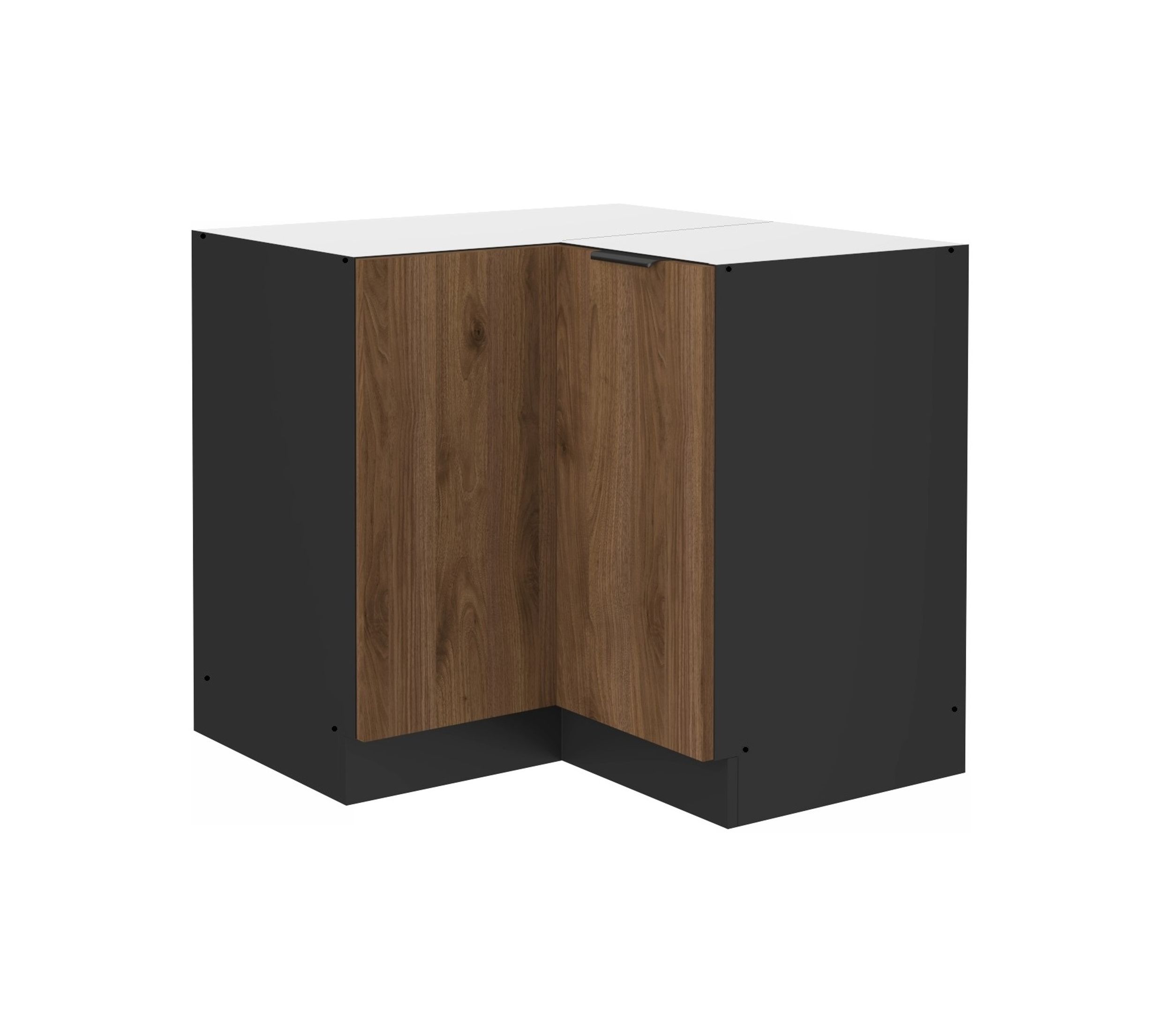 K&uuml;chen Eckunterschrank 90x90 cm K&uuml;che MONZA Okapi Nu&szlig;baum K&uuml;chenzeile - Bild 1