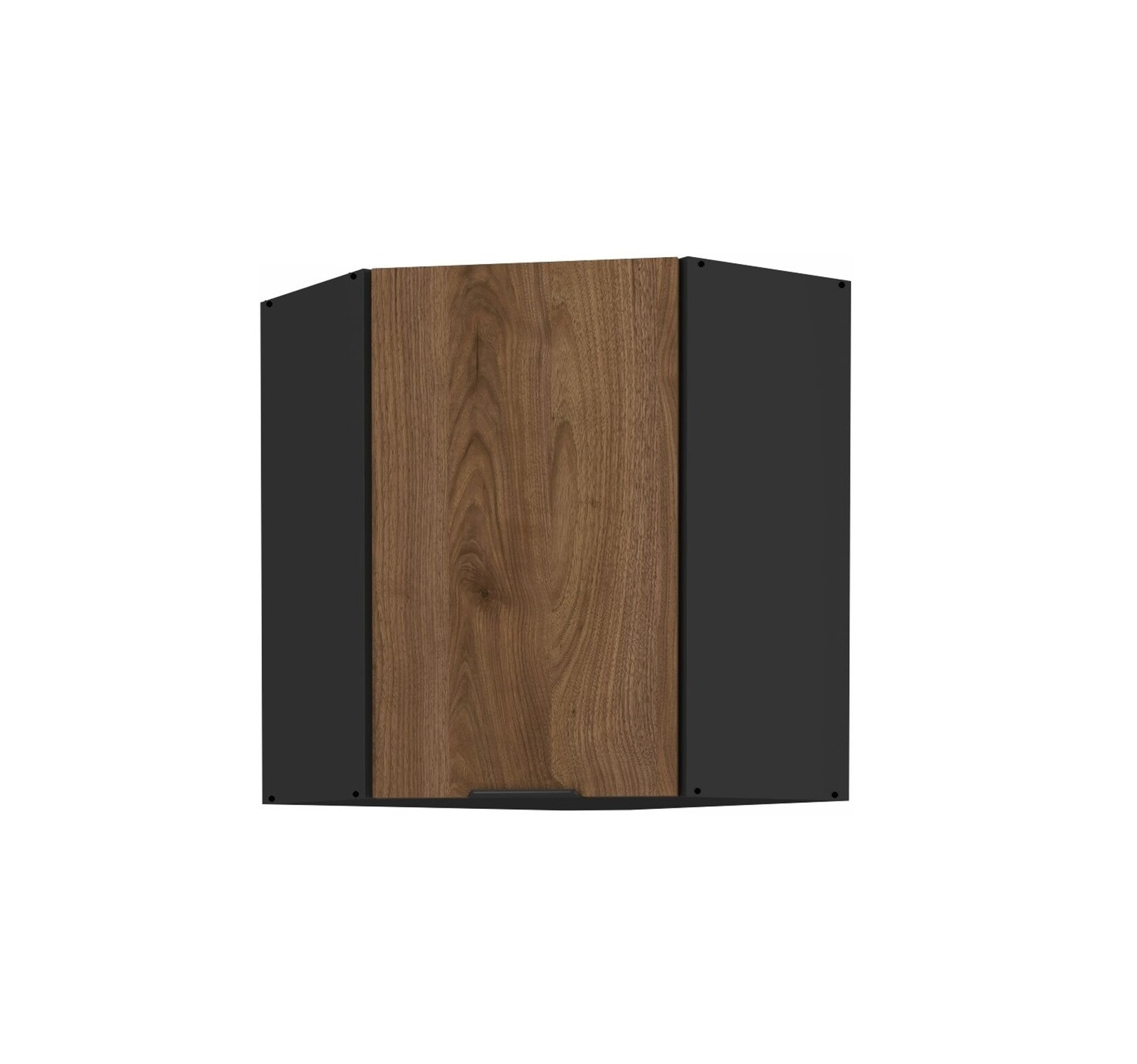 Küchen Eckhängeschrank 60x60 cm Küche MONZA Okapi Nußbaum Küchenzeile