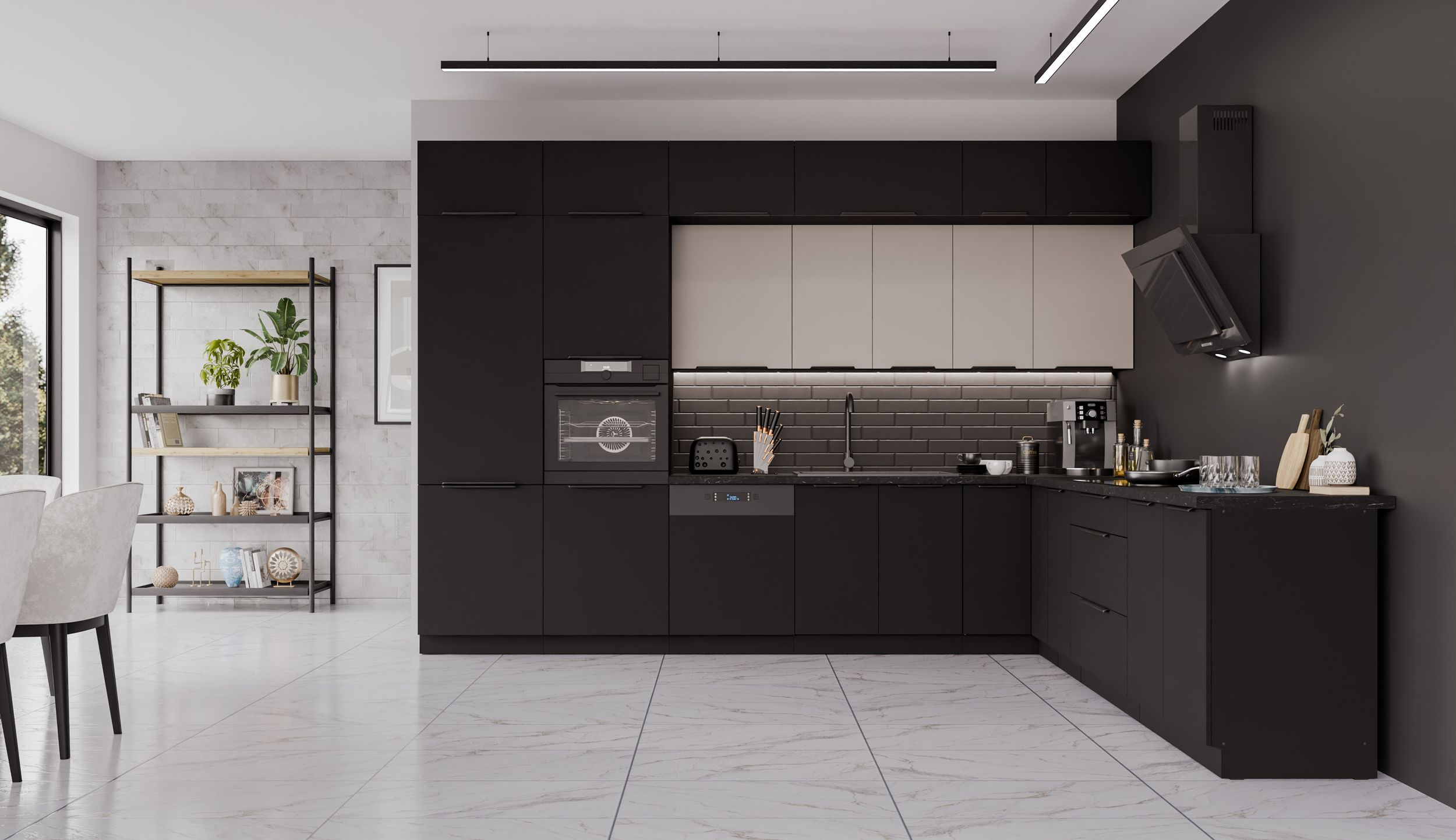 Winkelk&uuml;che SIENA + ARONA 350x290 cm K&uuml;chenzeile Eckk&uuml;che K&uuml;che XL Stauraum - Bild 1