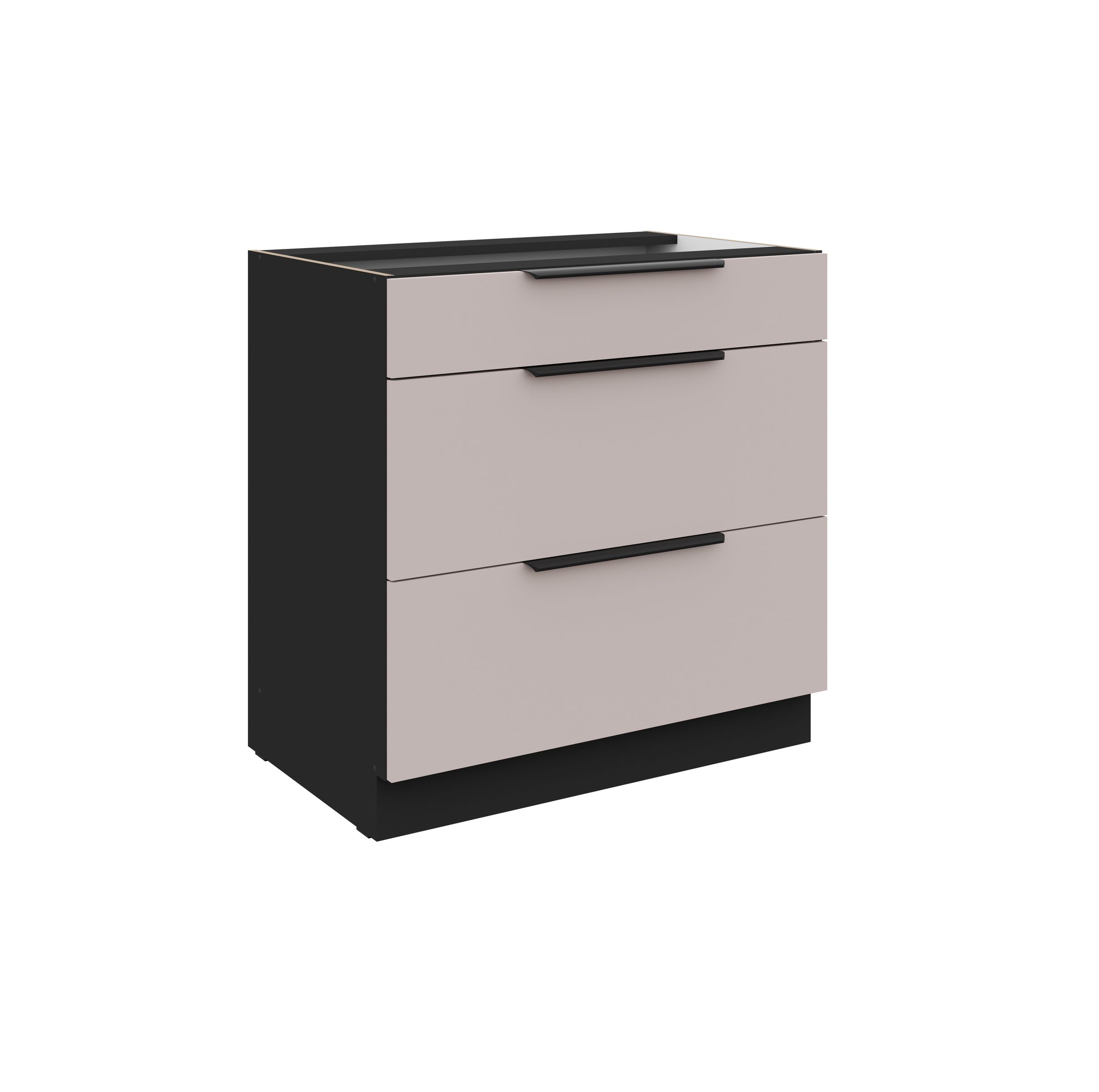 K&uuml;chen Unterschrank 80 cm K&uuml;che ARONA Kaschmir beige Soft-Close K&uuml;chenzeile - Bild 1