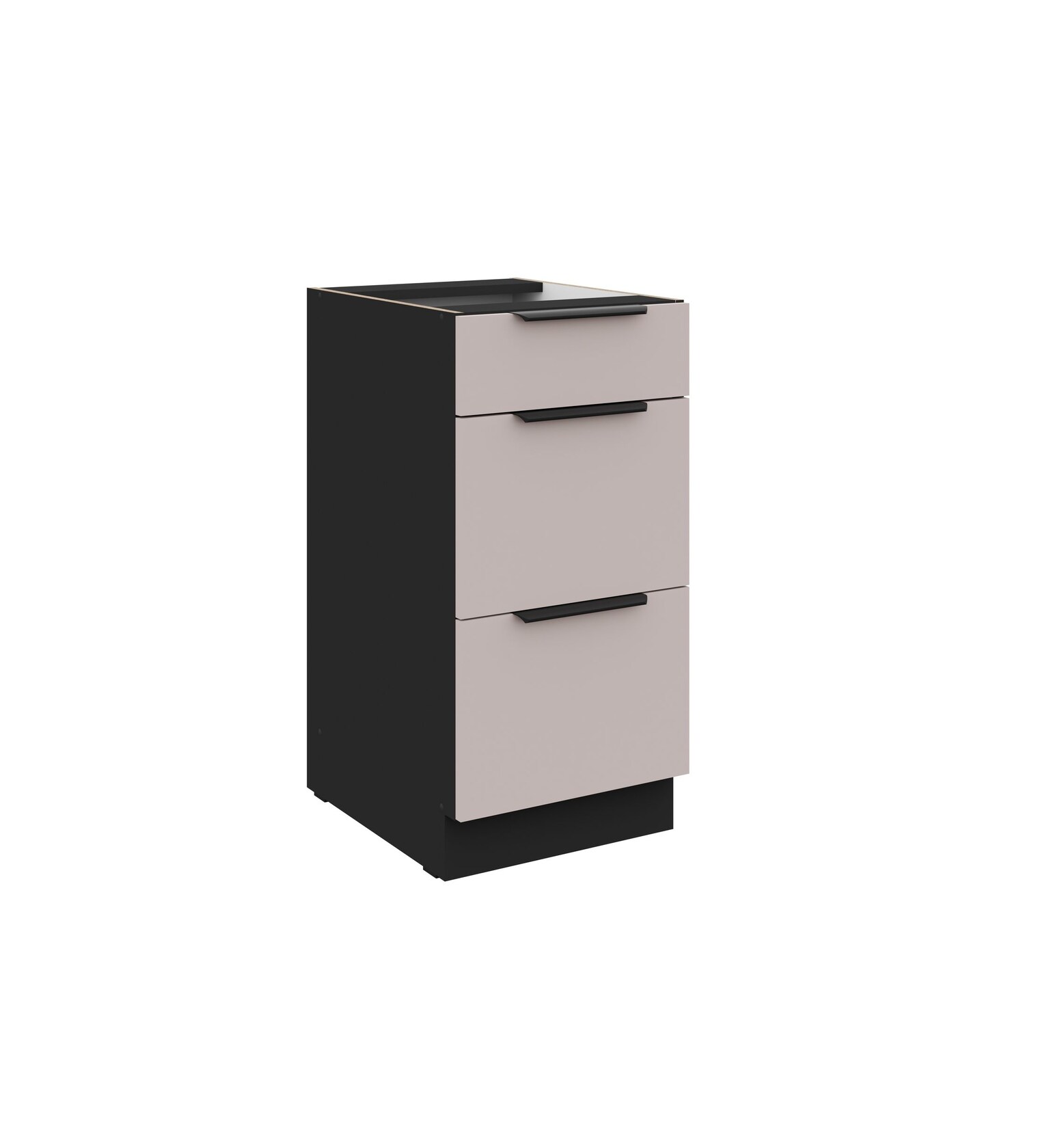 Küchen Unterschrank 40 cm Küche ARONA Kaschmir beige Soft-Close Küchenzeile