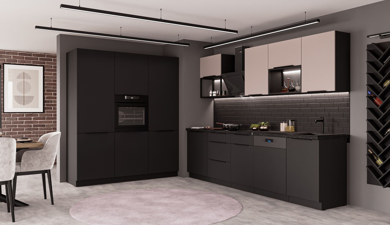 Küche SIENA + ARONA LOFT 280 + 180 Küchenzeile Küchenblock Einbauküche Kaschmir | 04255832101913