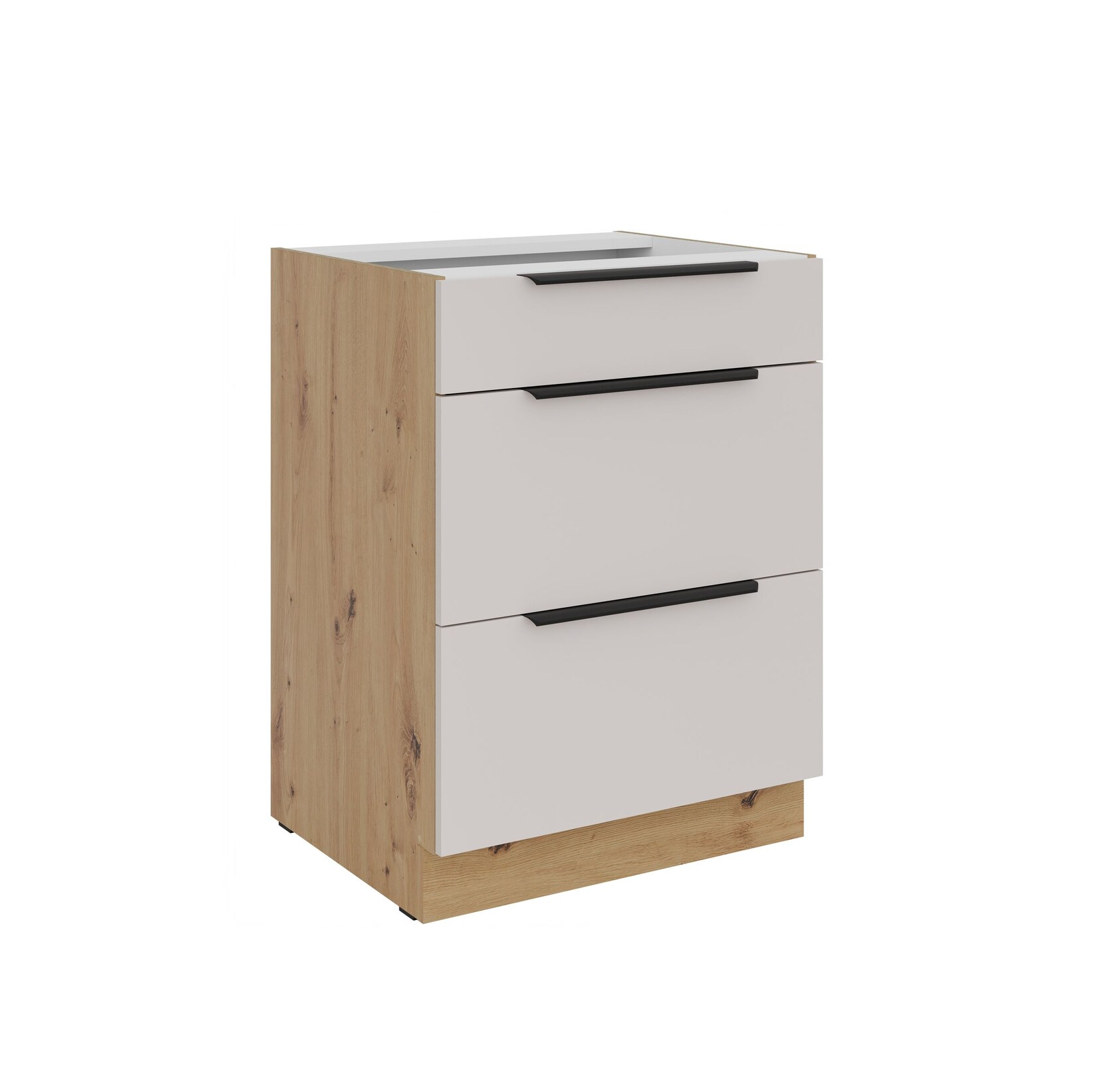 Küchen Unterschrank 60 cm Küche SOLANO Kaschmir beige Soft-Close Küchenzeile