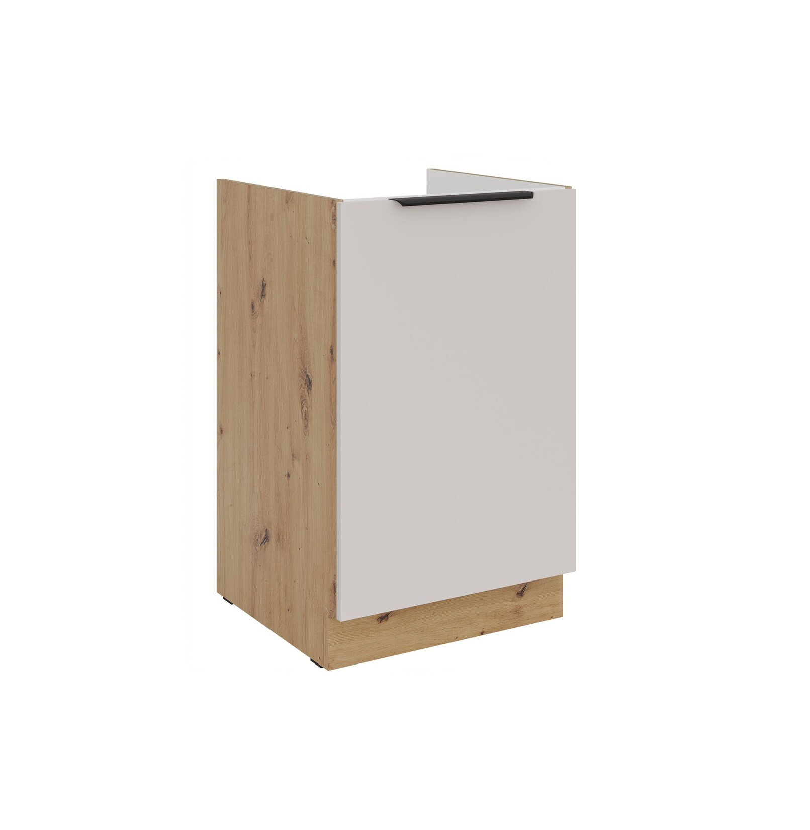 Küchen Spülenunterschrank 50 cm Küche SOLANO Kaschmir beige Schwarz Küchenzeile