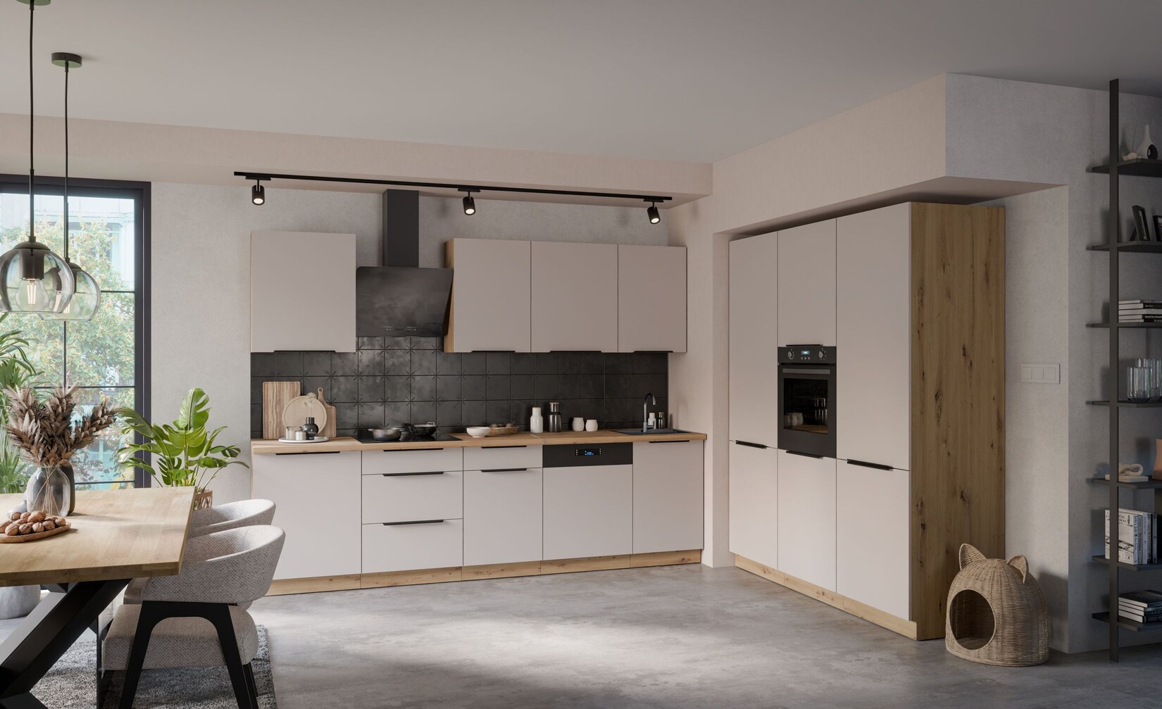 Küche SOLANO 280 + 180cm Küchenzeile Küchenblock Einbauküche Kaschmir beige matt | 04255832102521