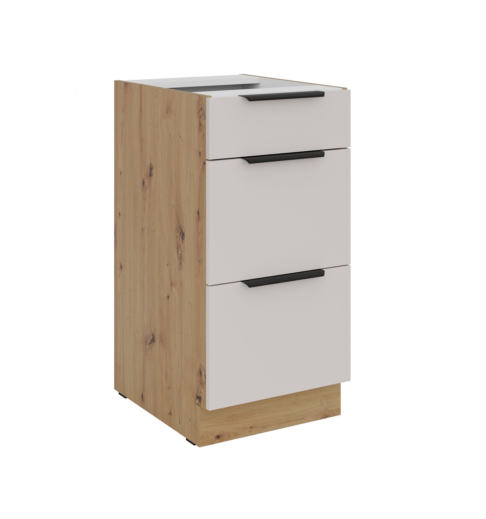 Küchen Unterschrank 40 cm Küche SOLANO Kaschmir beige Soft-Close Küchenzeile