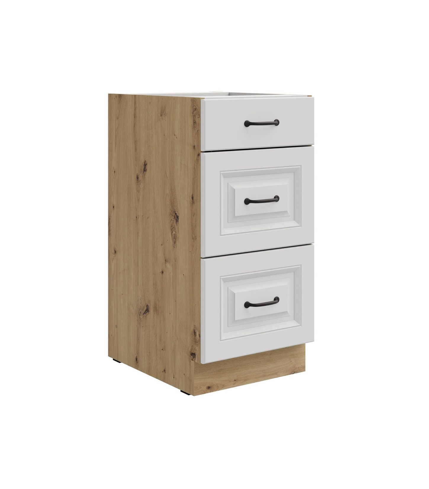 Küchen Unterschrank 40 cm Stilo Weiß Vollauszug Soft-Close Küche Einbauküche
