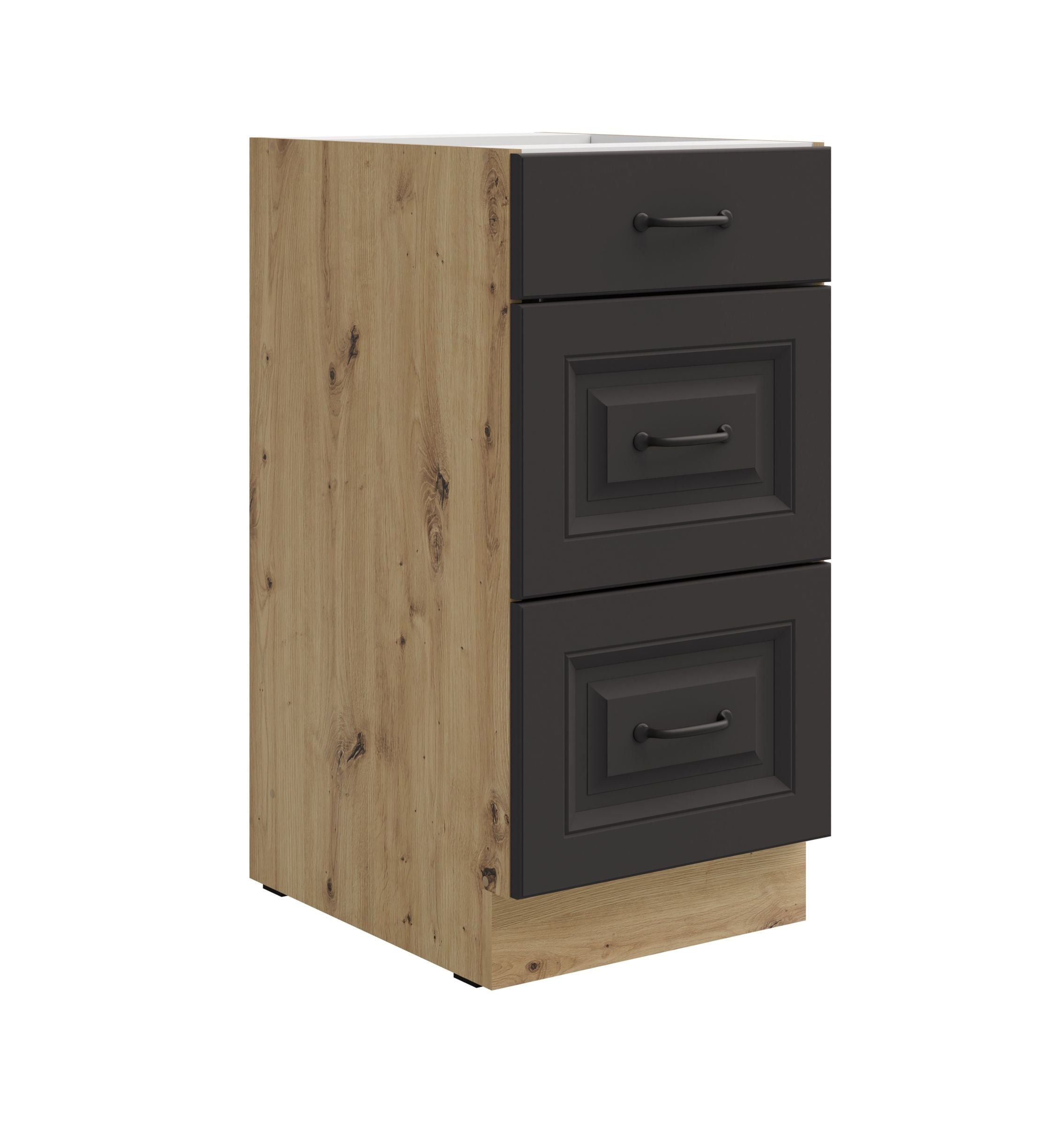 K&uuml;chen Unterschrank 40 cm Stilo Grau Vollauszug Soft-Close K&uuml;che Einbauk&uuml;che - Bild 1
