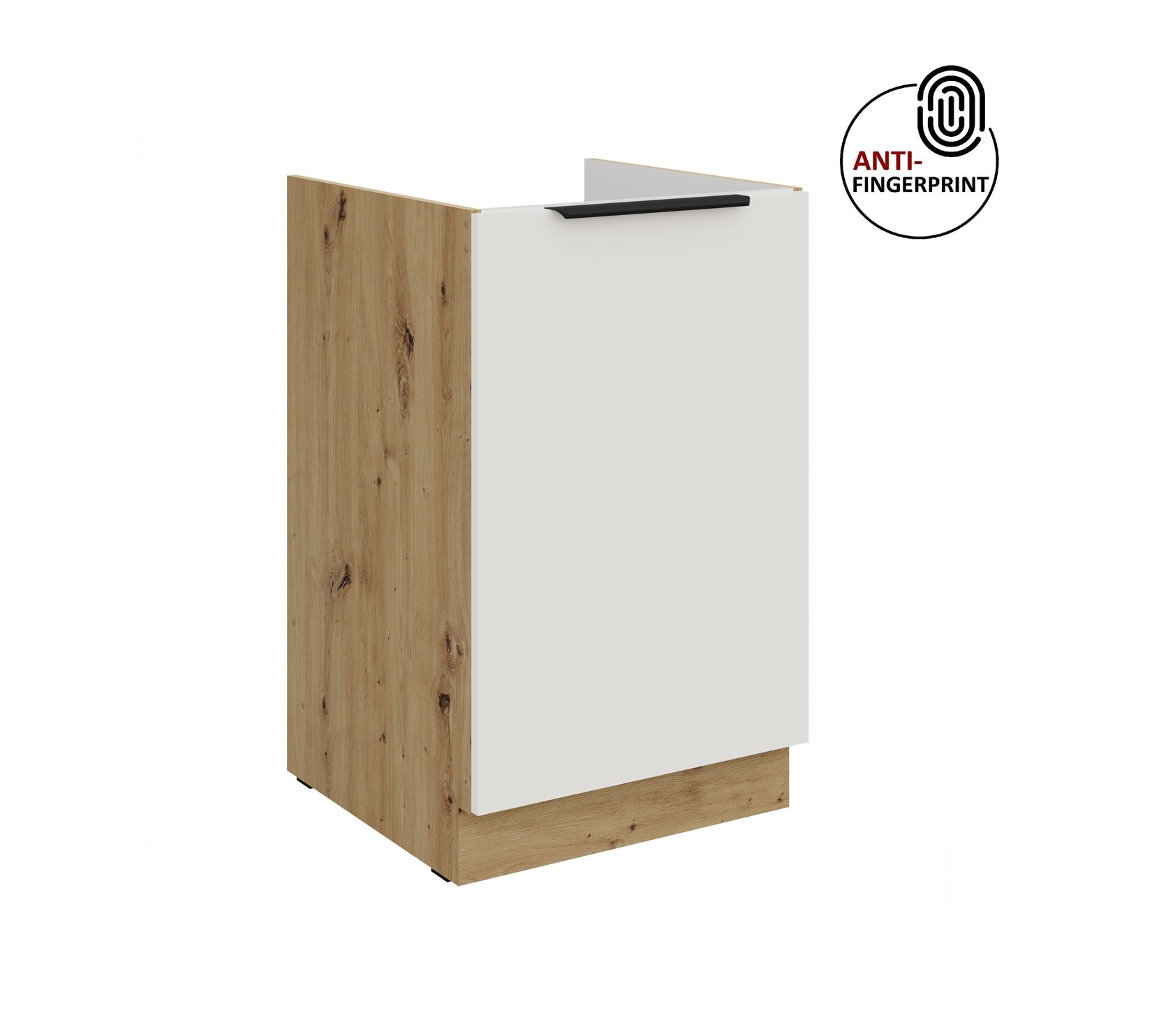 Küchen Spülenschrank 50 Küche ARIA Weiss ultra matt Anti Fingerprint Küchenzeile