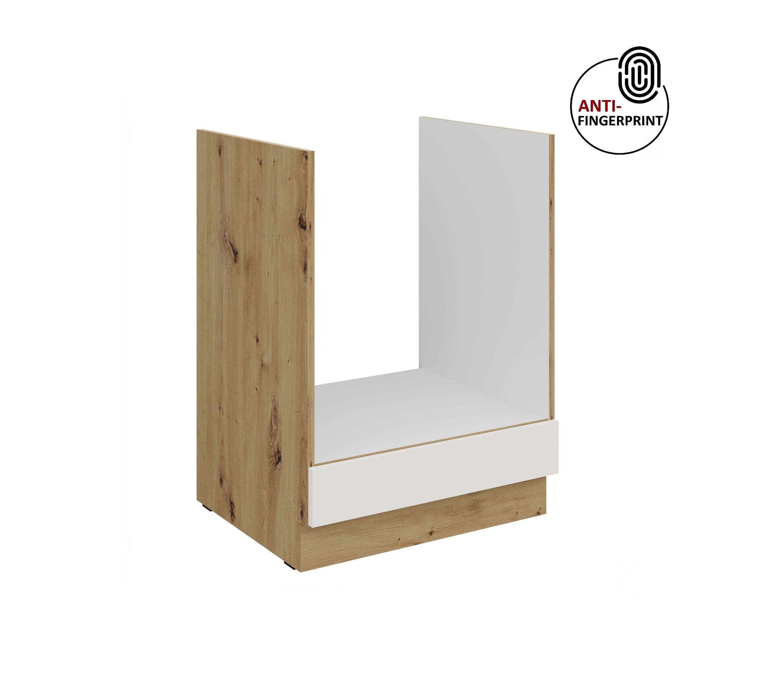 K&uuml;chen Herdschrank 60 K&uuml;che ARIA Weiss ultra matt Anti Fingerprint K&uuml;chenzeile - Bild 1