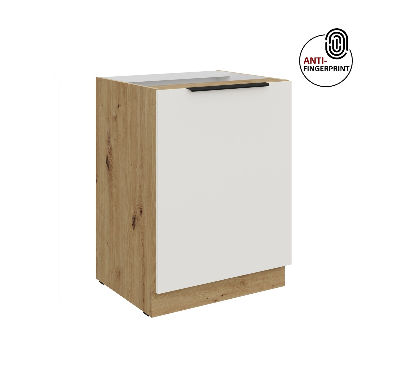 Küchen Unterschrank 60 Küche ARIA Weiss ultra matt Anti Fingerprint Küchenzeile
