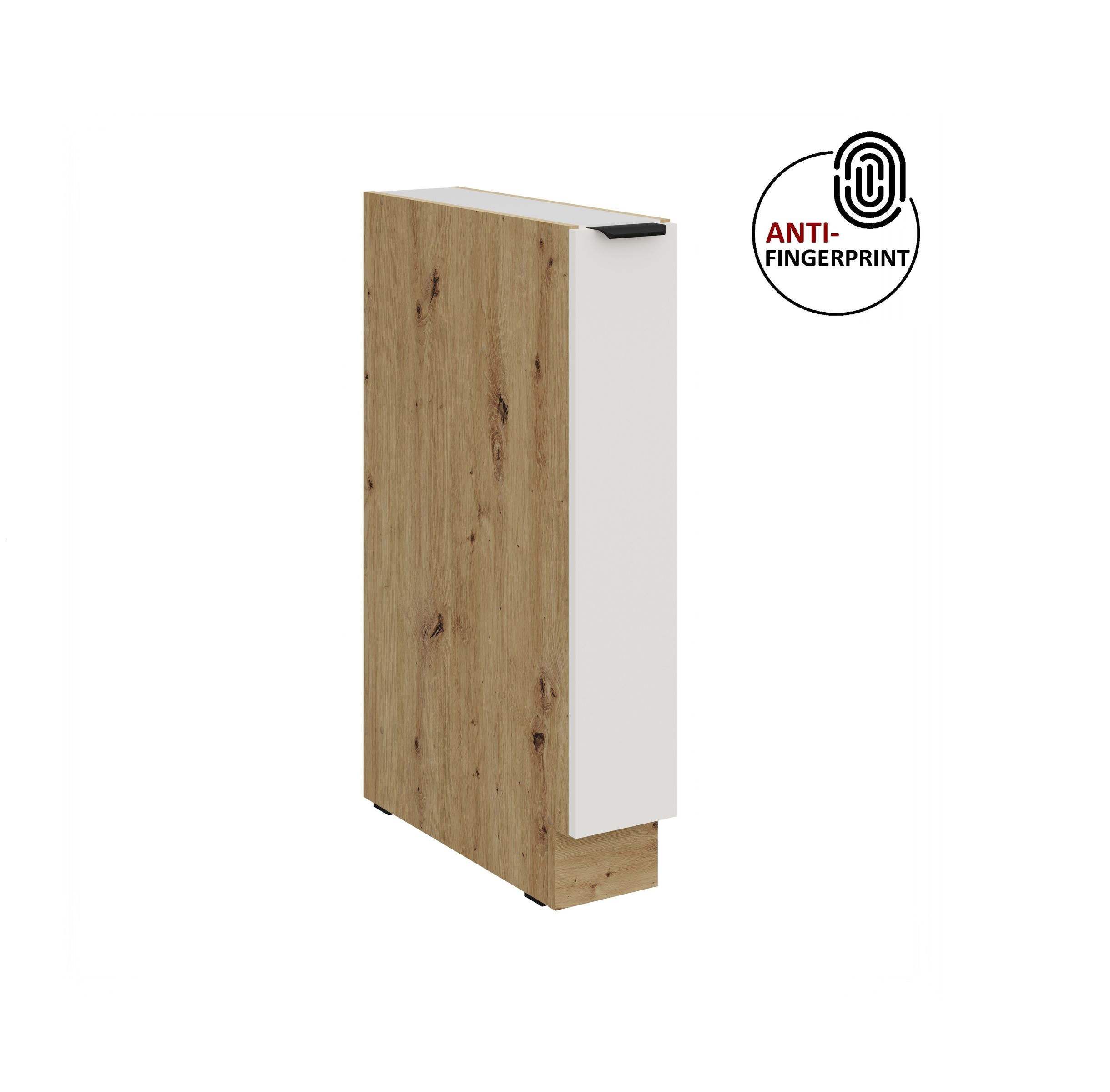 K&uuml;chen Unterschrank Schrankauszug 15 K&uuml;che ARIA Wei&szlig; ultra matt Anti Fingerprint - Bild 1