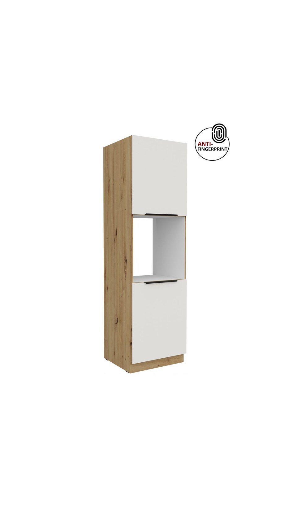 Küchen Hochschrank 60 cm Küche ARIA Weiß ultra matt Anti Fingerprint Küchenzeile