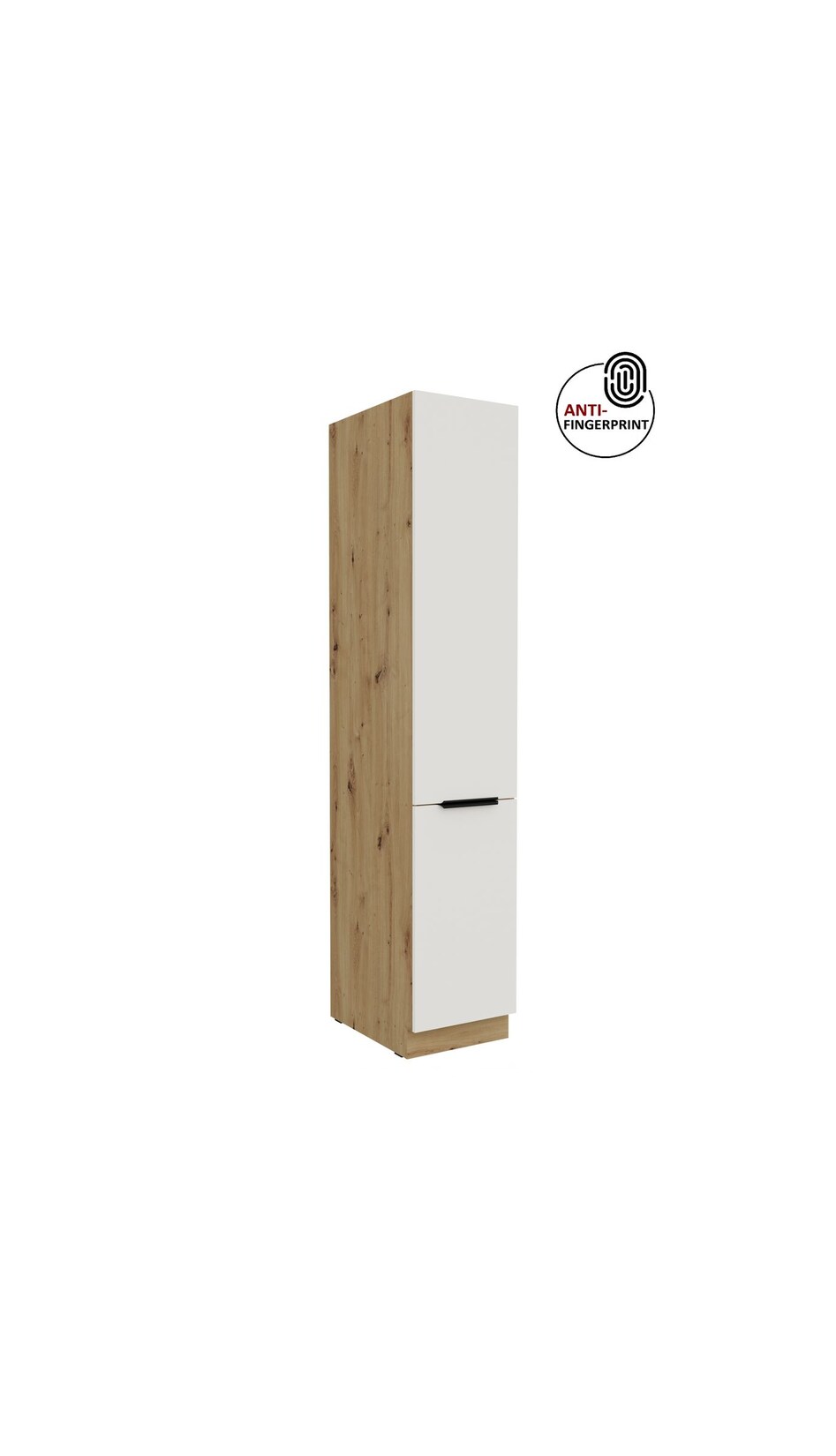 Küchen Hochschrank 40 cm Küche ARIA Weiß ultra matt Anti Fingerprint Küchenzeile