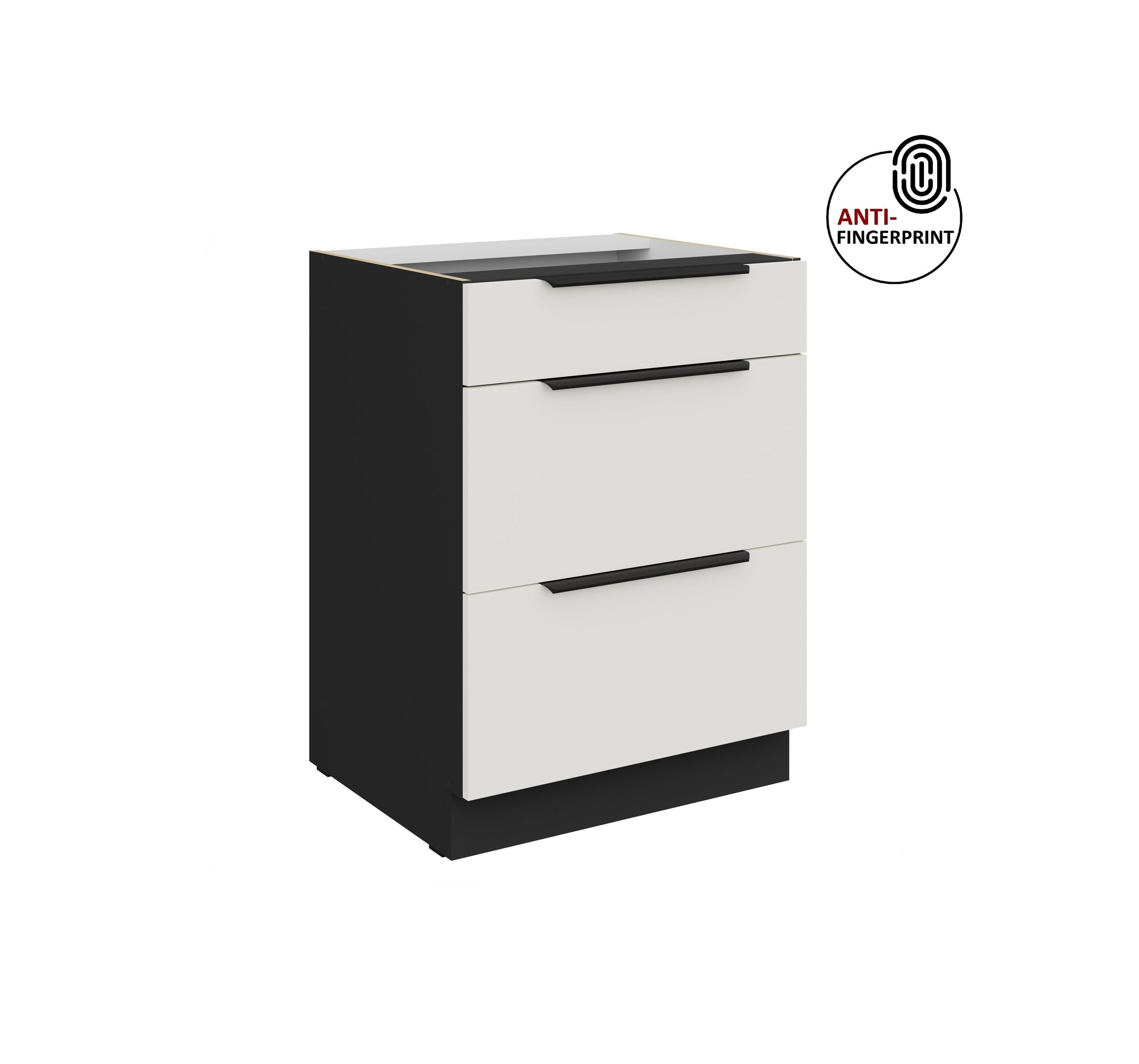 K&uuml;chen Unterschrank 60 K&uuml;che ARIA Weiss ultra matt Anti Fingerprint K&uuml;chenzeile - Bild 1