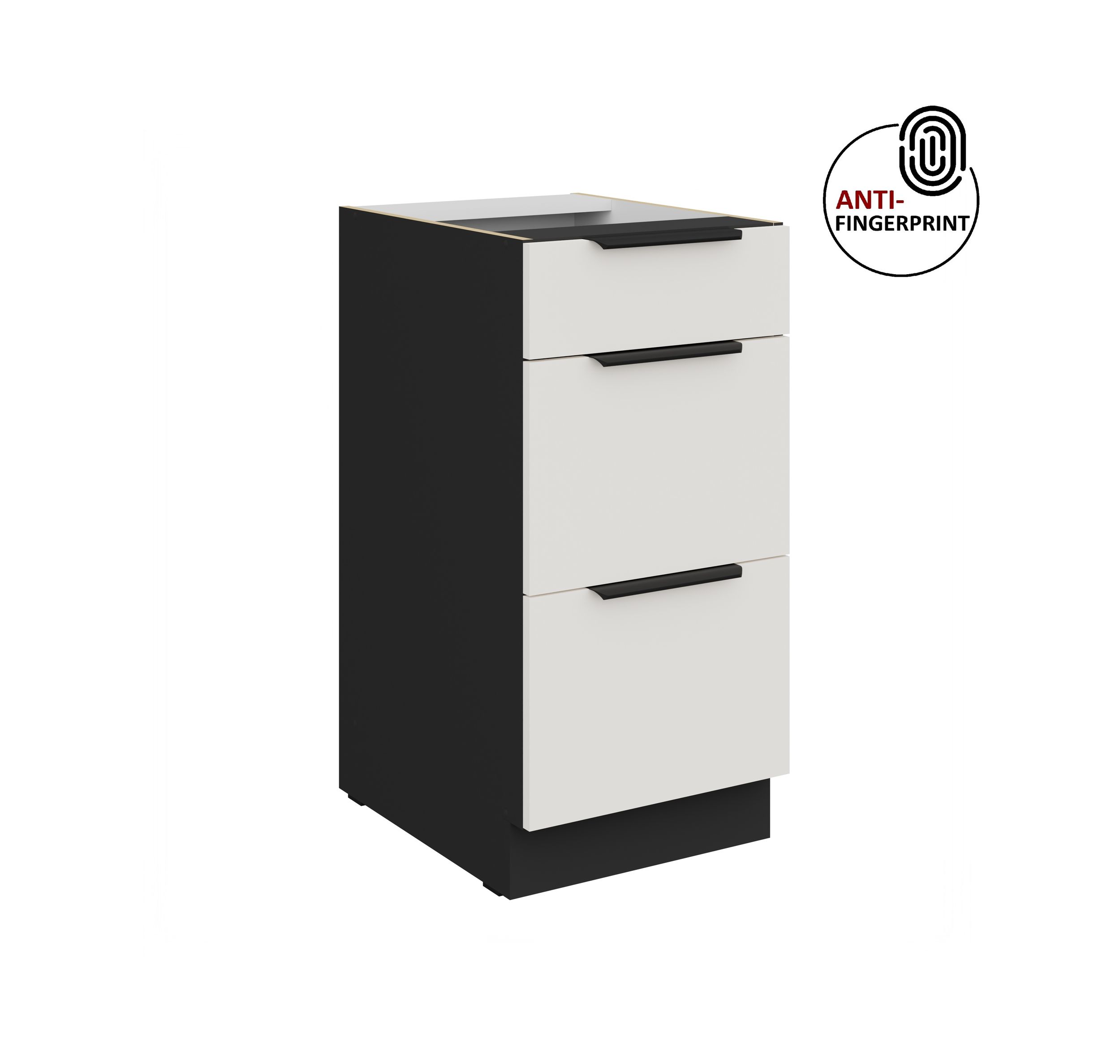 K&uuml;chen Unterschrank 40 K&uuml;che ARIA Weiss ultra matt Anti Fingerprint K&uuml;chenzeile - Bild 1