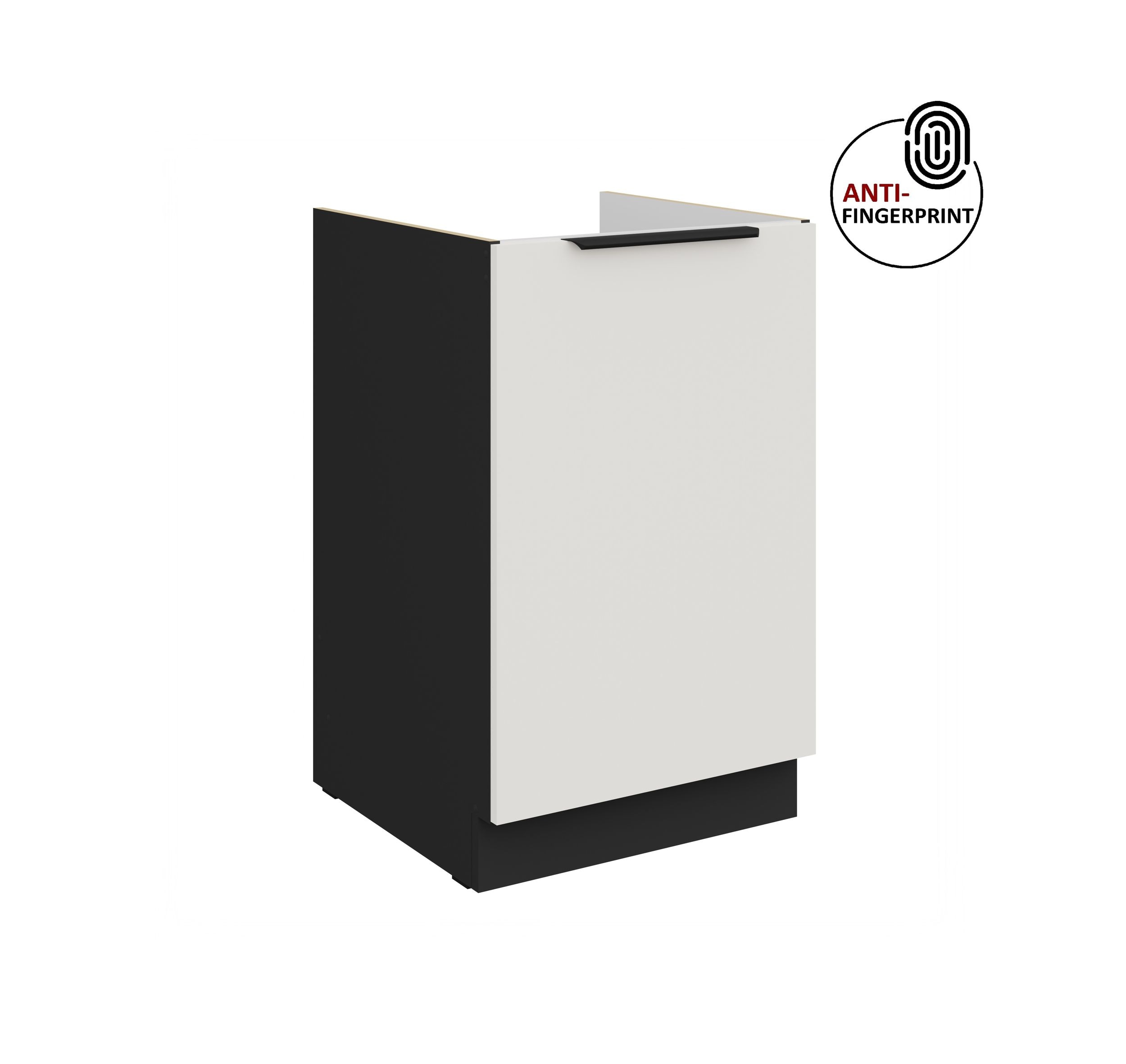 K&uuml;chen Sp&uuml;lenschrank 50 K&uuml;che ARIA Weiss ultra matt Anti Fingerprint K&uuml;chenzeile - Bild 1