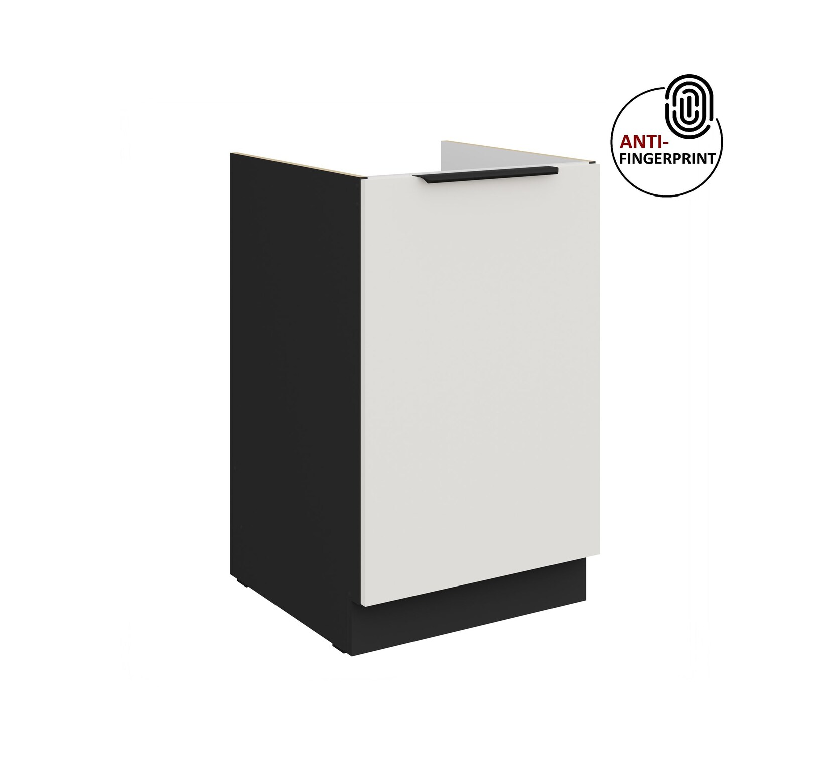 Küchen Spülenschrank 50 Küche ARIA Weiss ultra matt Anti Fingerprint Küchenzeile