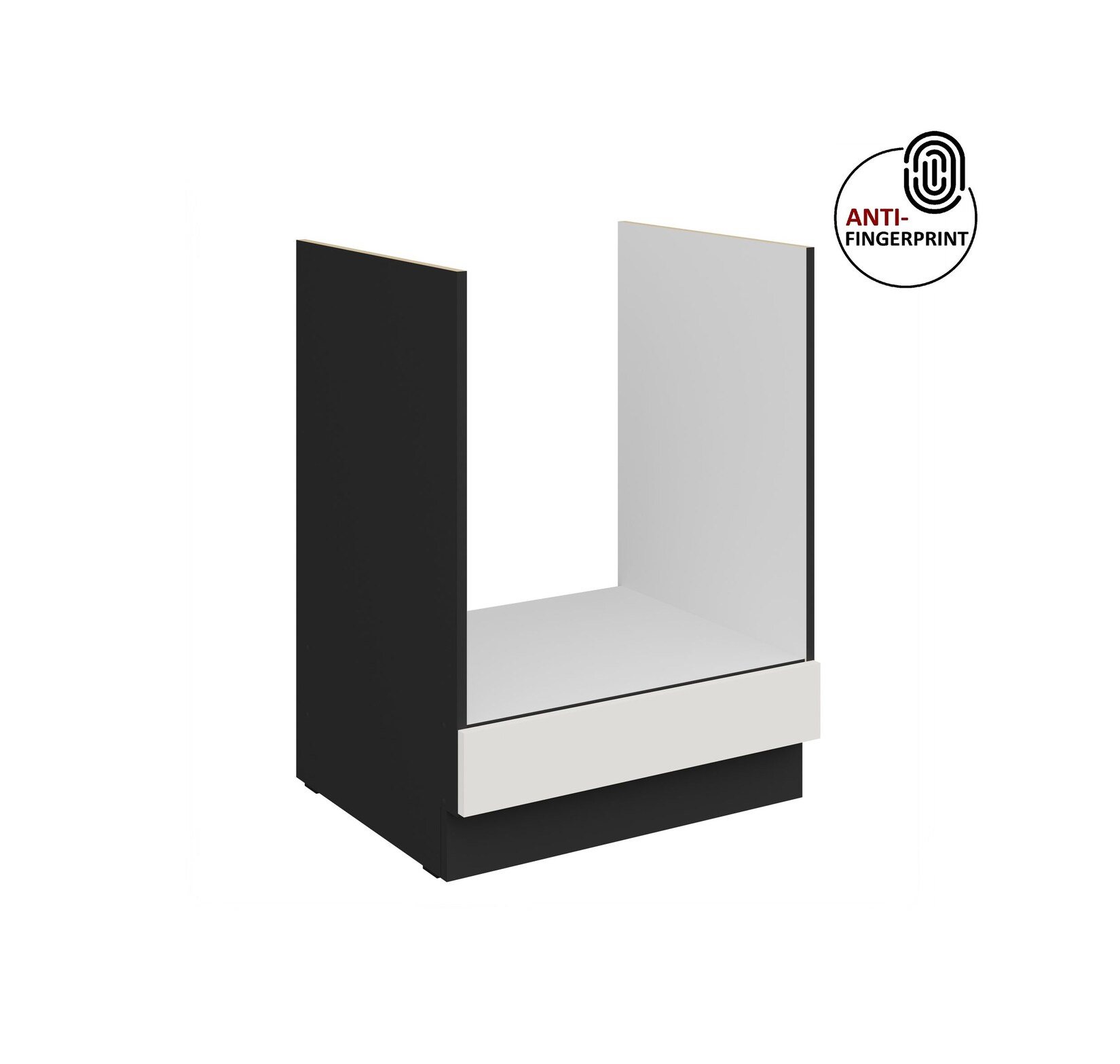 Küchen Herdschrank 60 Küche ARIA Weiss ultra matt Anti Fingerprint Küchenzeile