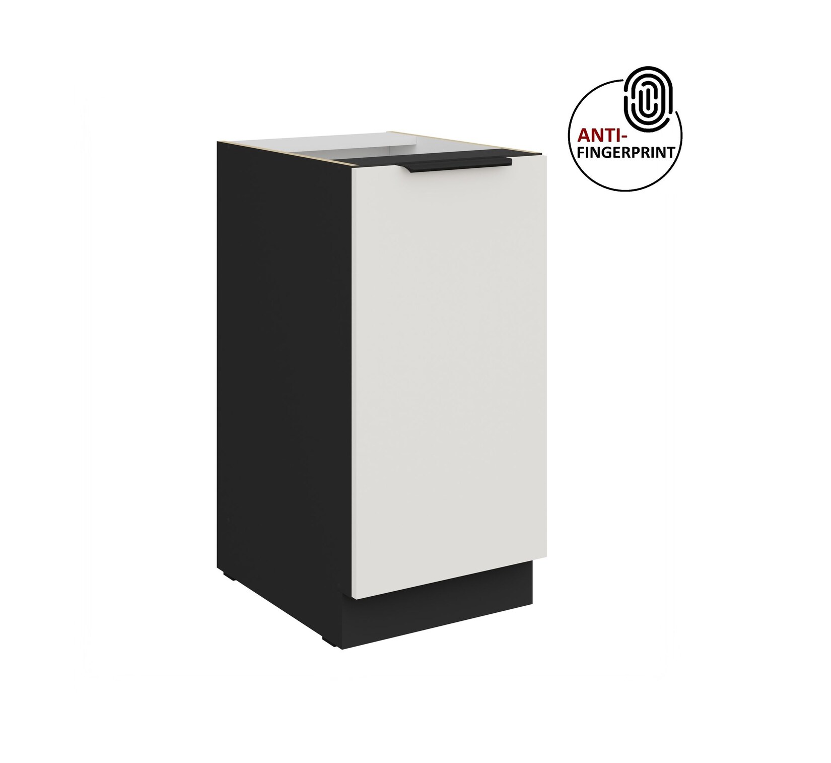 Küchen Unterschrank 40 Küche ARIA Weiss ultra matt Anti Fingerprint Küchenzeile