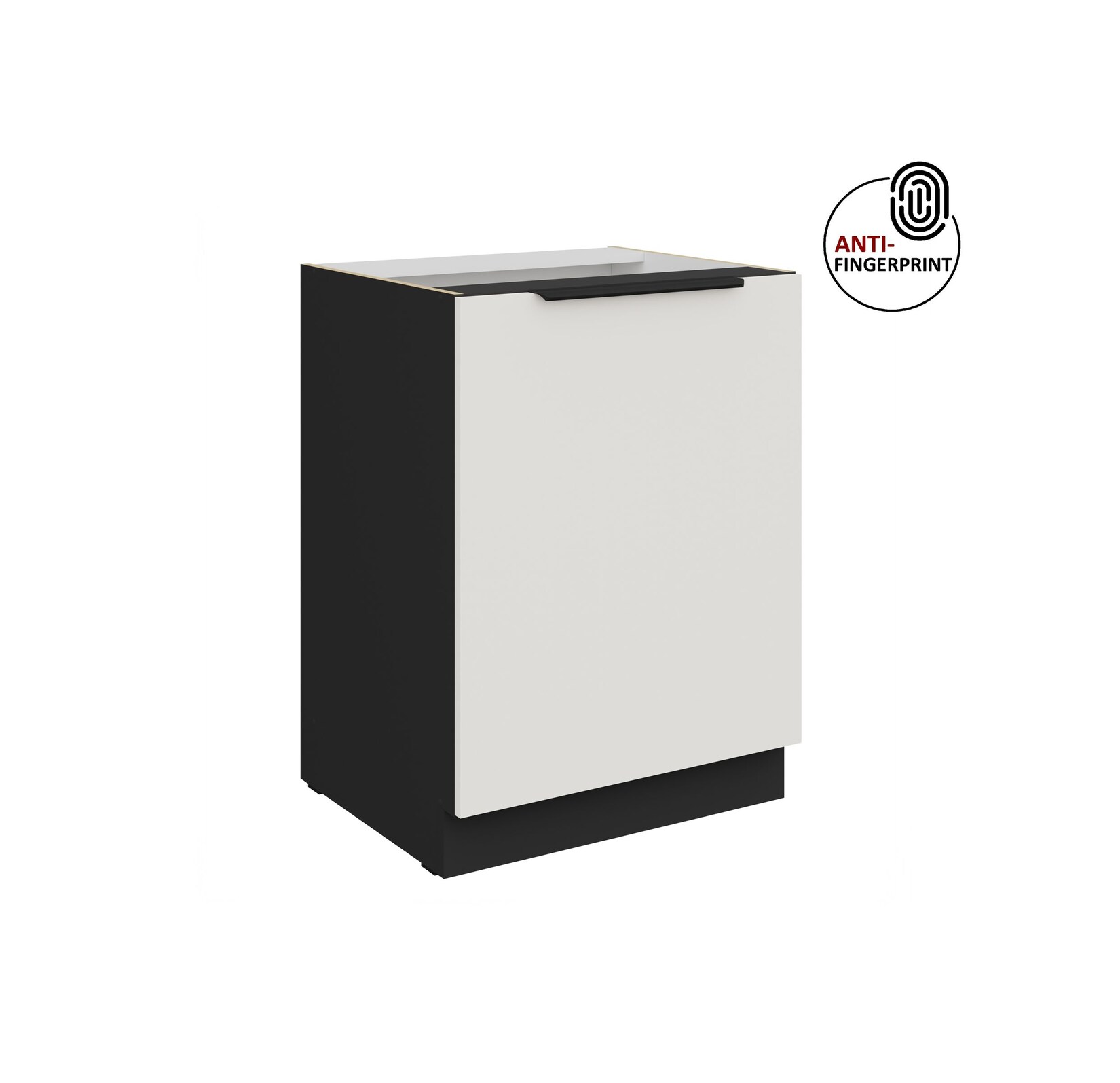 Küchen Unterschrank 60 Küche ARIA Weiss ultra matt Anti Fingerprint Küchenzeile
