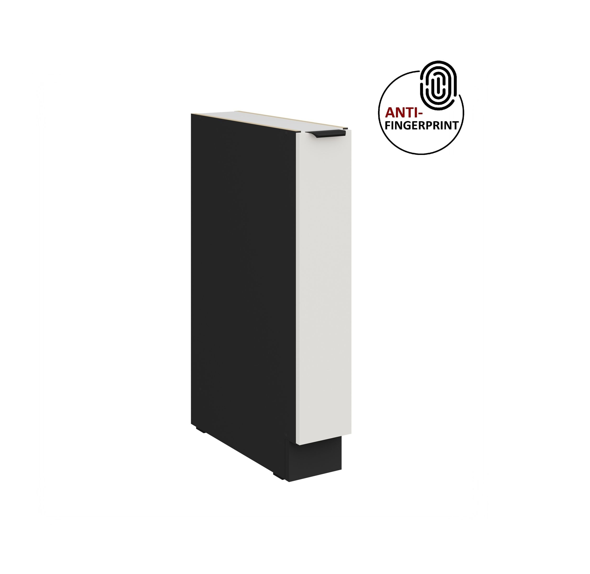 K&uuml;chen Unterschrank Schrankauszug 15 K&uuml;che ARIA Wei&szlig; ultra matt Anti Fingerprint - Bild 1