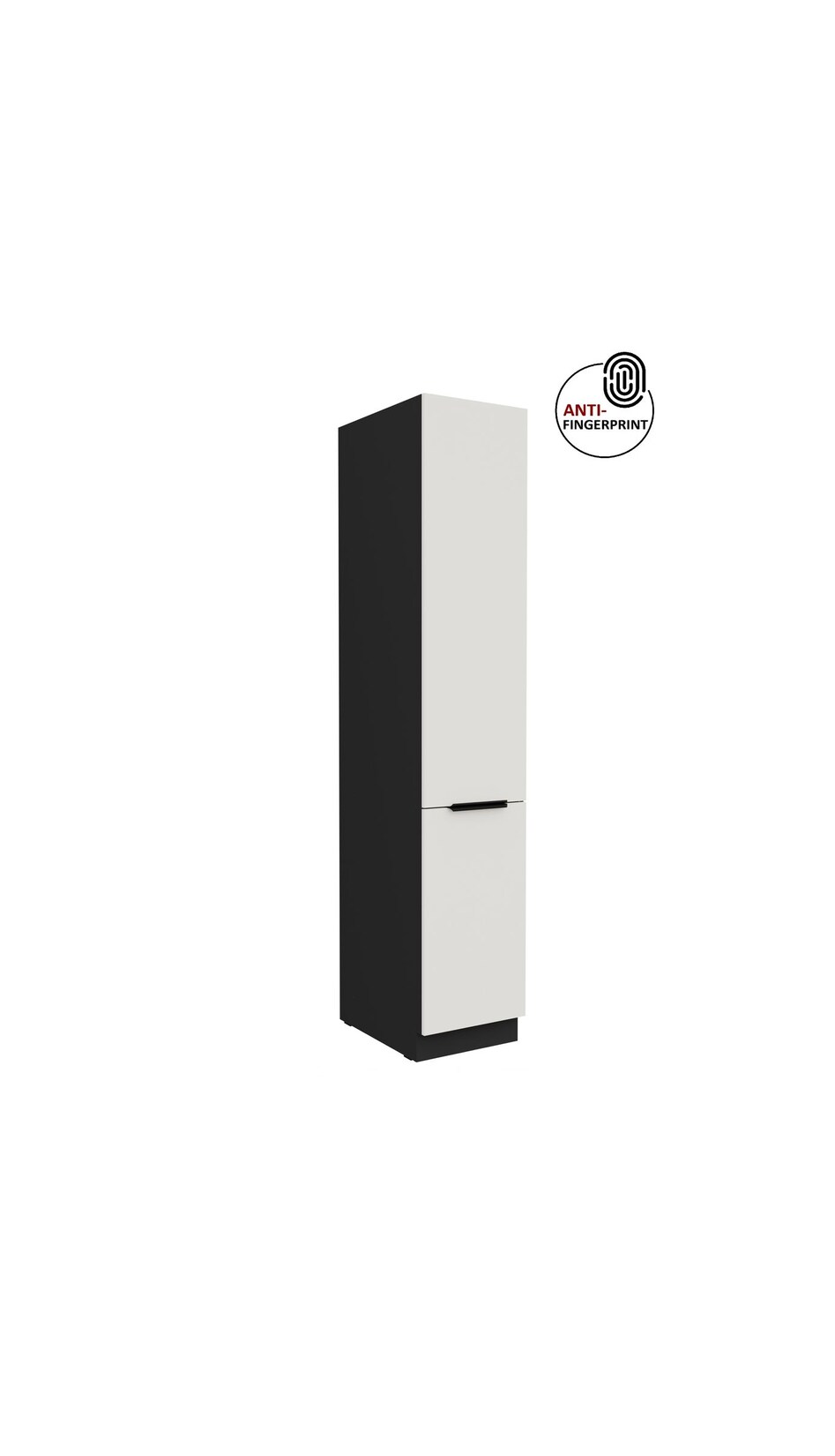 Küchen Hochschrank 40 cm Küche ARIA Weiß ultra matt Anti Fingerprint Küchenzeile