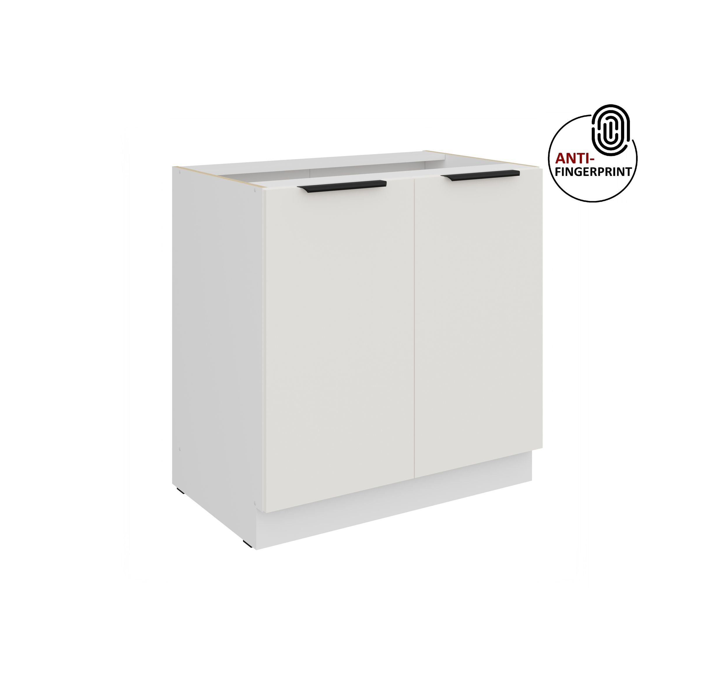 K&uuml;chen Unterschrank 80 K&uuml;che ARIA Weiss ultra matt Anti Fingerprint K&uuml;chenzeile - Bild 1