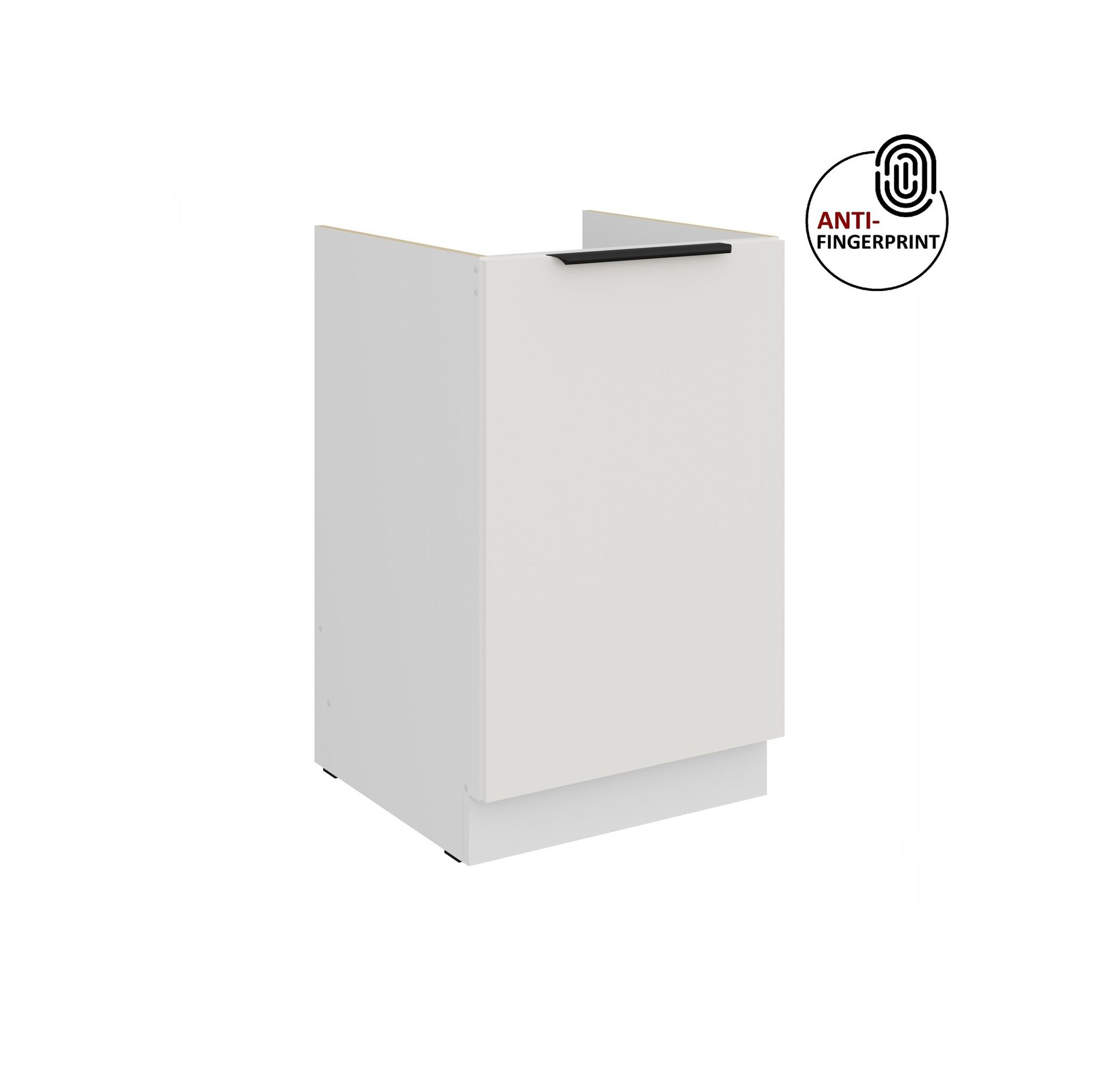 Küchen Spülenschrank 50 Küche ARIA Weiss ultra matt Anti Fingerprint Küchenzeile