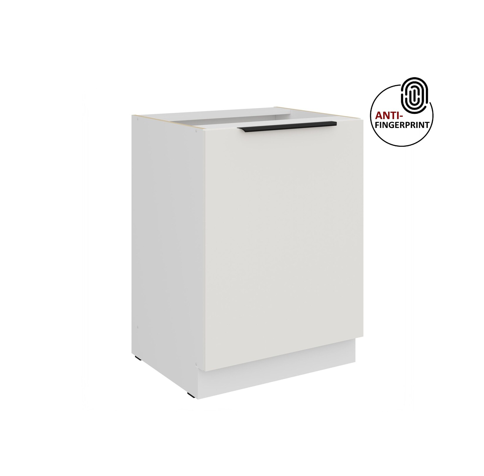 Küchen Unterschrank 60 Küche ARIA Weiss ultra matt Anti Fingerprint Küchenzeile