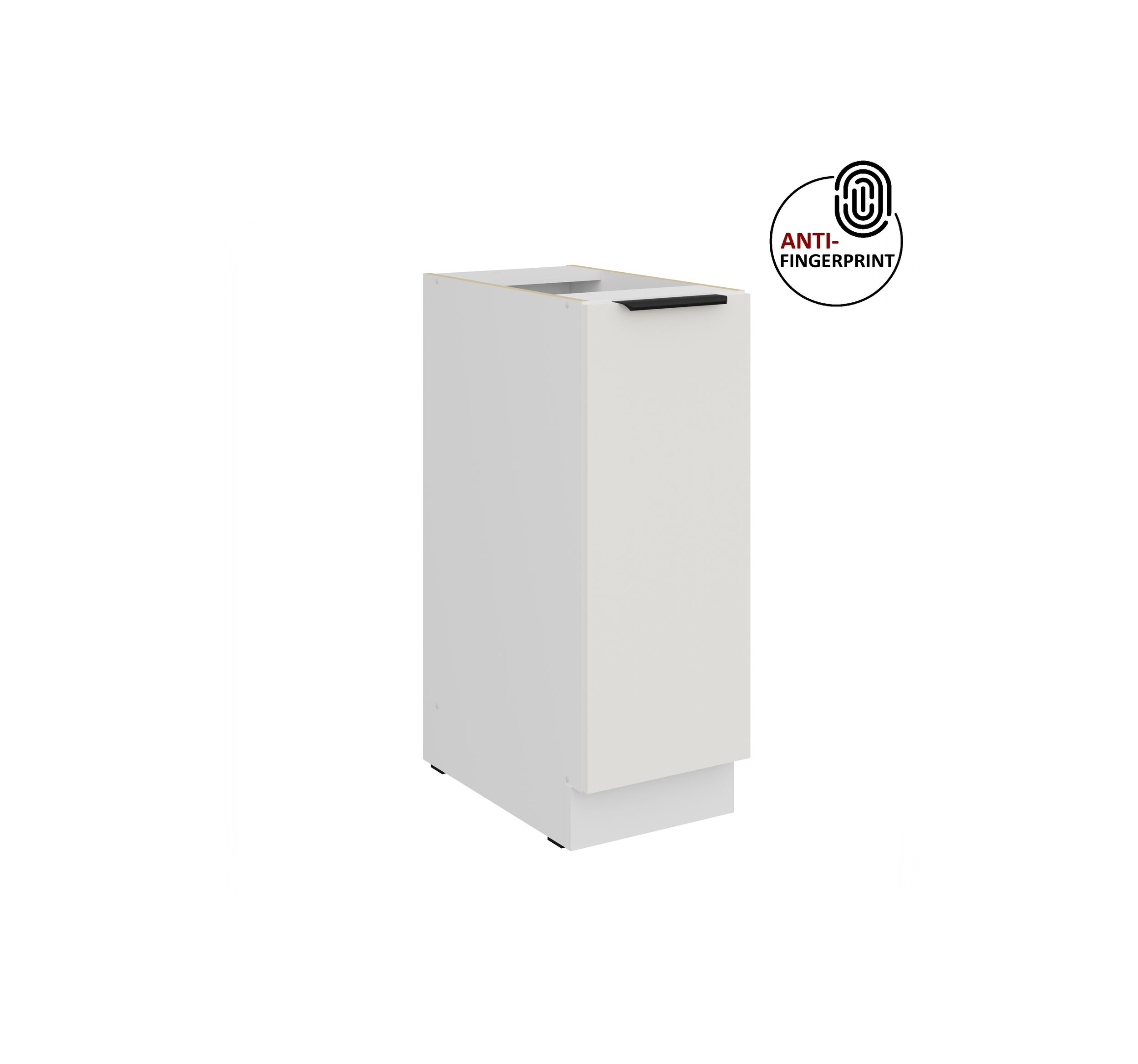 K&uuml;chen Unterschrank Schrankauszug 30 K&uuml;che ARIA Wei&szlig; ultra matt Anti Fingerprint - Bild 1