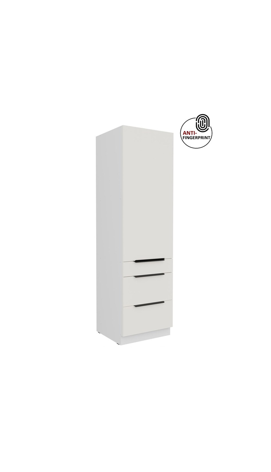 Küchen Hochschrank 60 cm Küche ARIA Weiß ultra matt Anti Fingerprint Küchenzeile