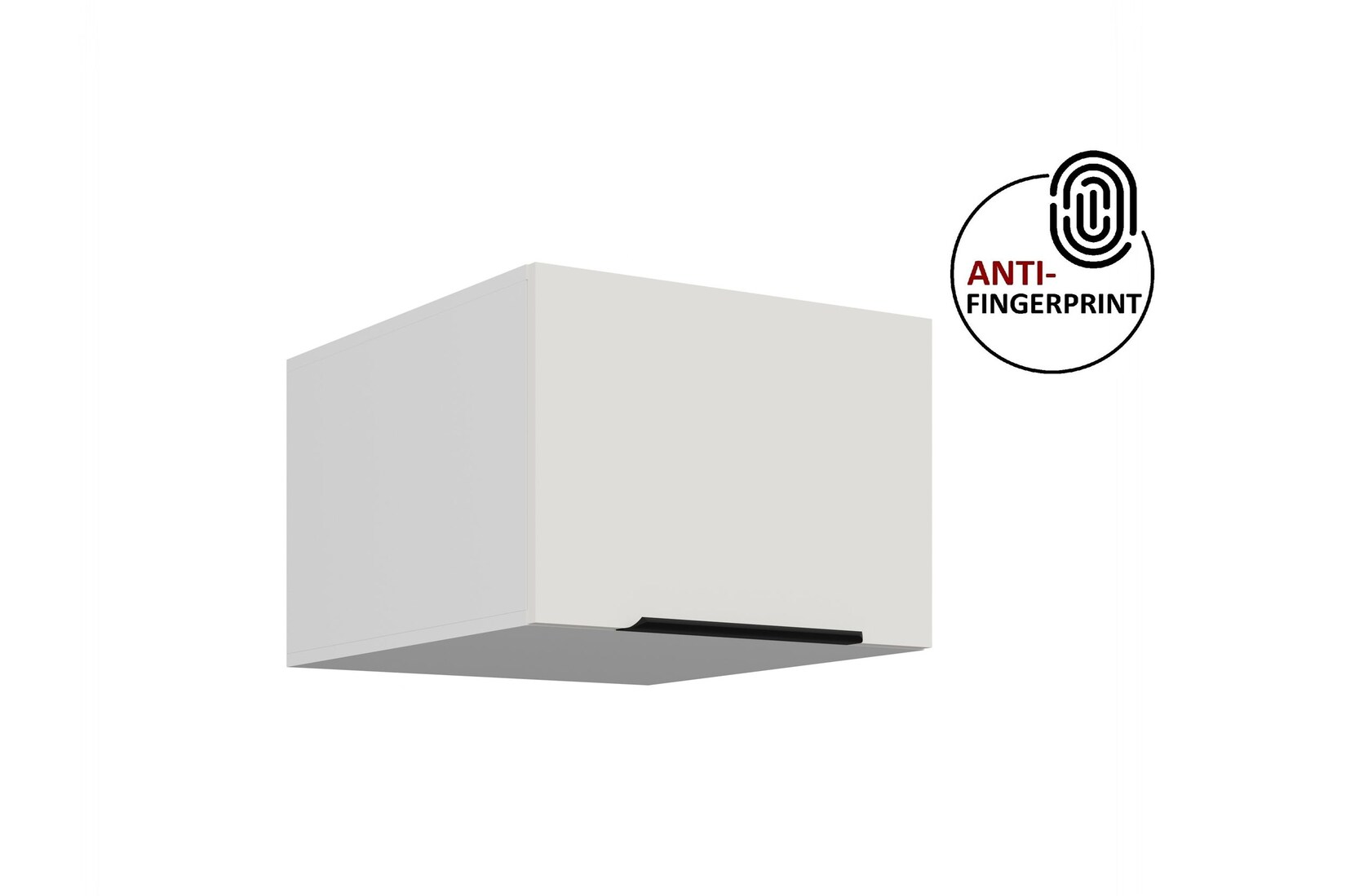 Küchen Aufsatzschrank 50 Küche ARIA Weiss + Weiss Küchenzeile Anti Fingerprint